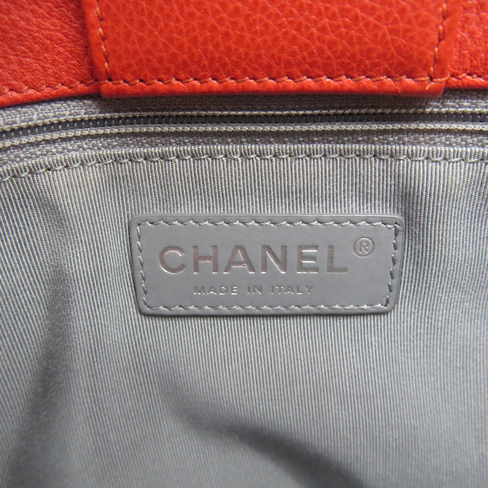 CHANEL [sharp discount] cowhide leather Shoulder Bag silver buckle shoulder bag orange red