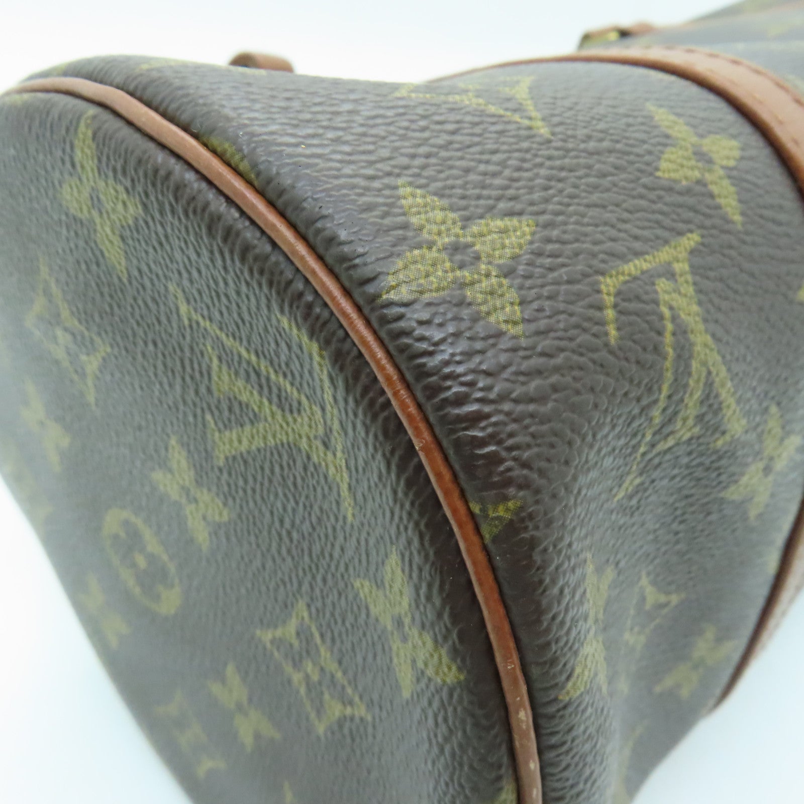 LOUIS VUITTON Monogram Papillon GM Gold Buckle Shoulder Bag Brown