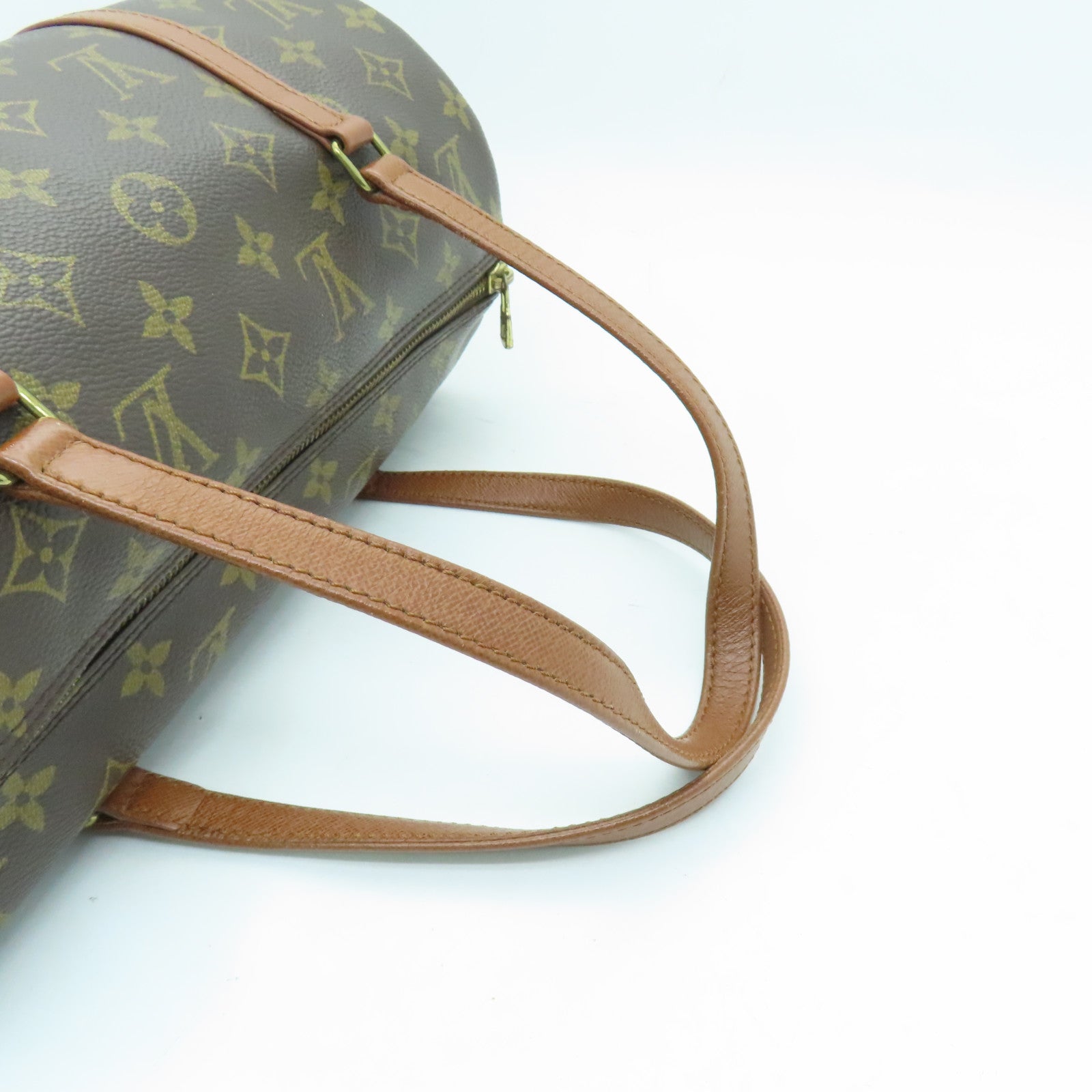 LOUIS VUITTON Monogram Papillon GM Gold Buckle Shoulder Bag Brown