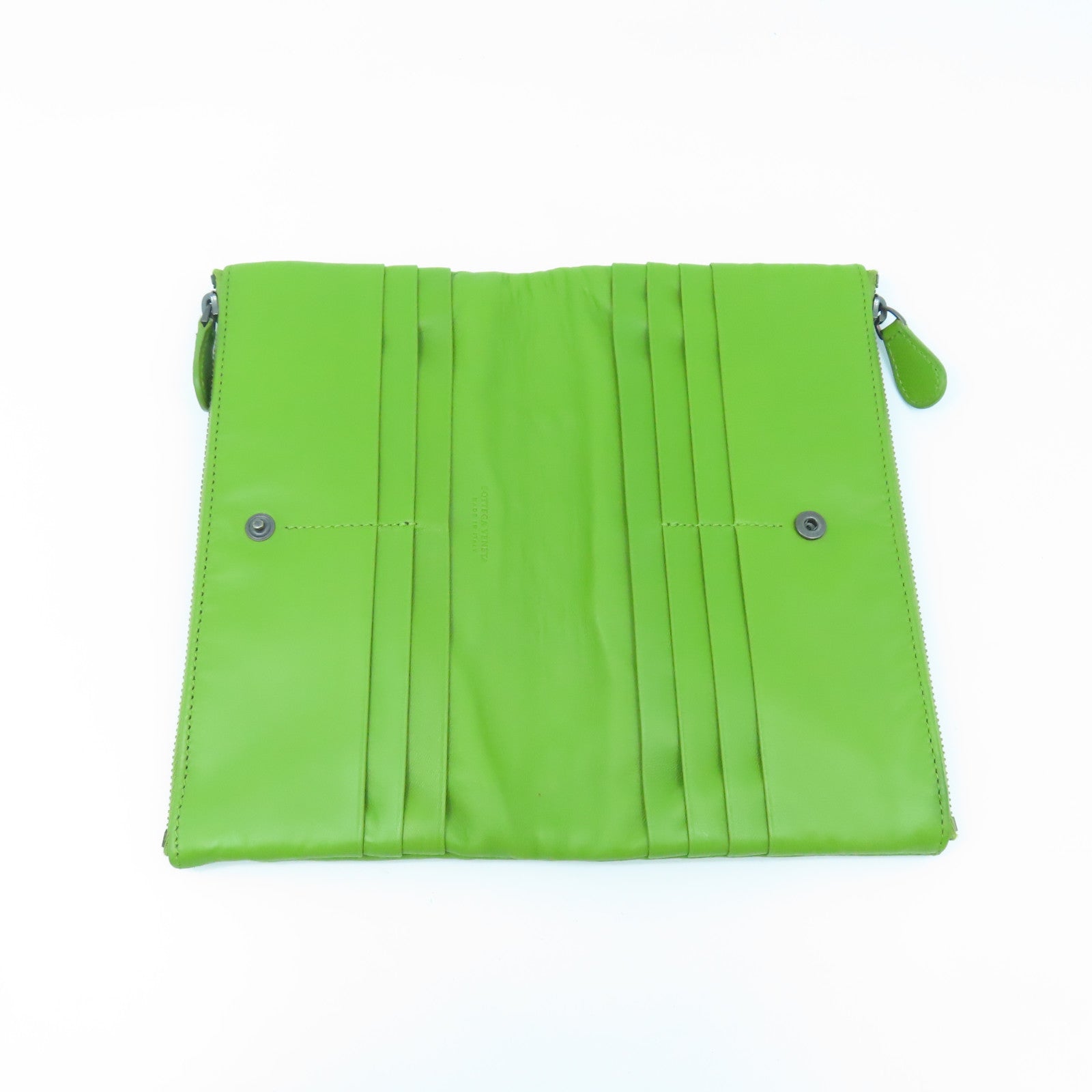 BOTTEGA VENETA Textured Leather Long Wallet Long Wallet Green