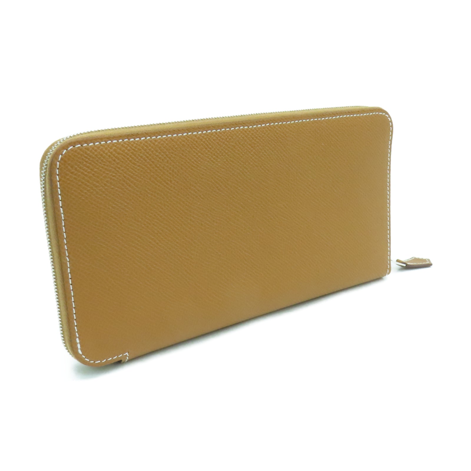 HERMES Veau Epsom皮革Silk'in Classique Long银扣长钱包棕色