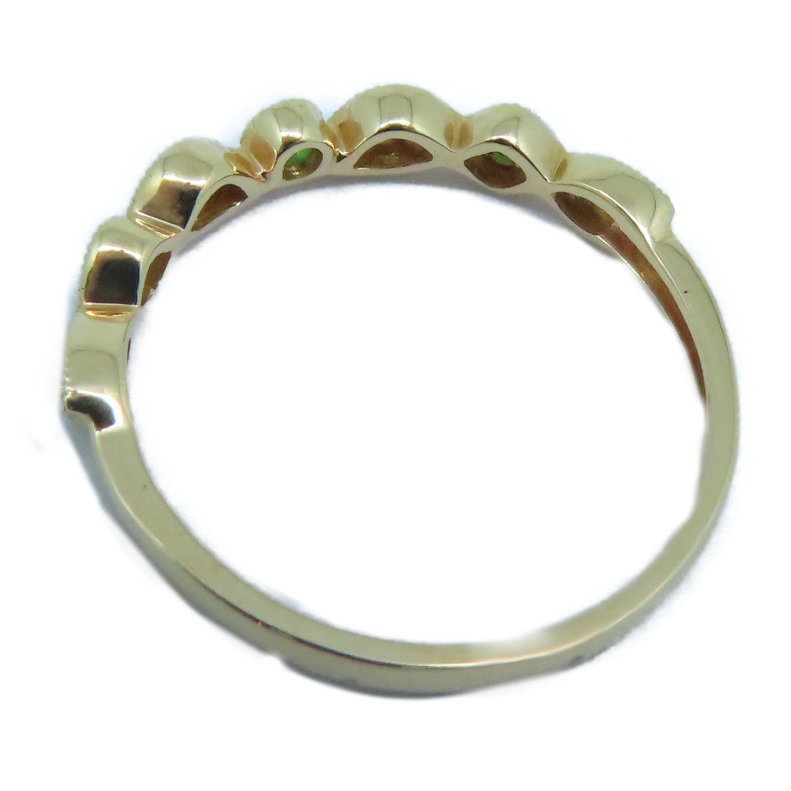JEWELRY 18K玫瑰金Diamond / Emerald Ring 0.06ct钻石/0.04ct绿宝石戒指US#6