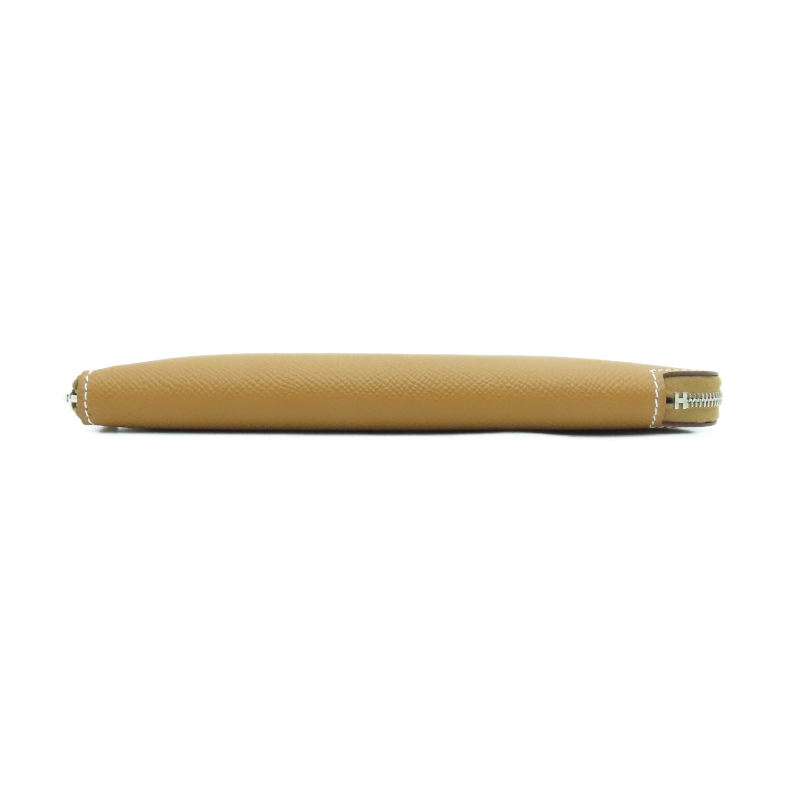 HERMES Veau Epsom皮革Silk'in Classique Long银扣长钱包棕色