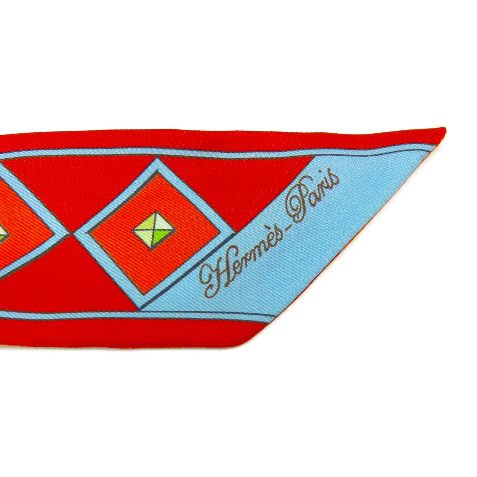 HERMES 絲質Twilly絲巾橙色