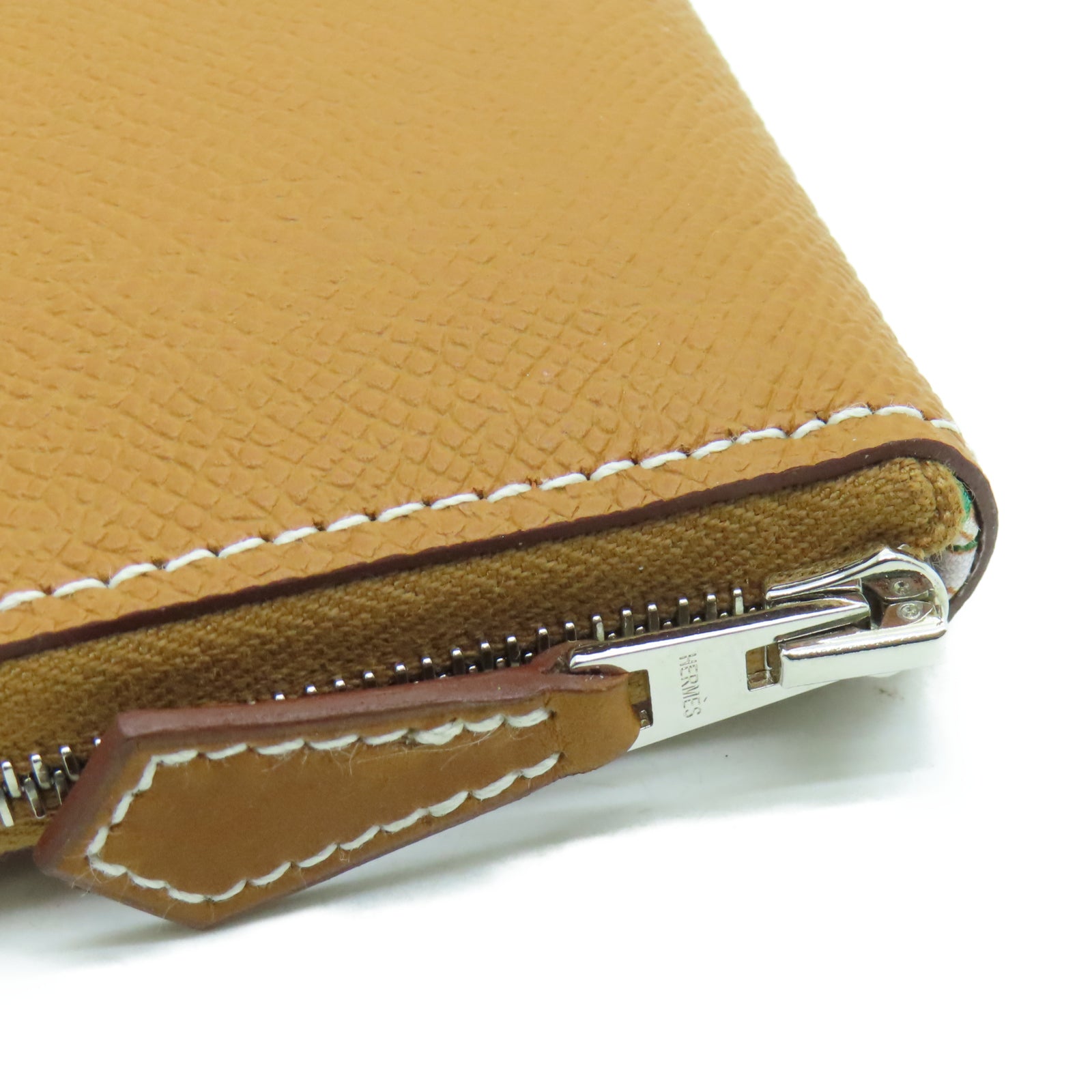 HERMES Veau Epsom皮革Silk'in Classique Long银扣长钱包棕色