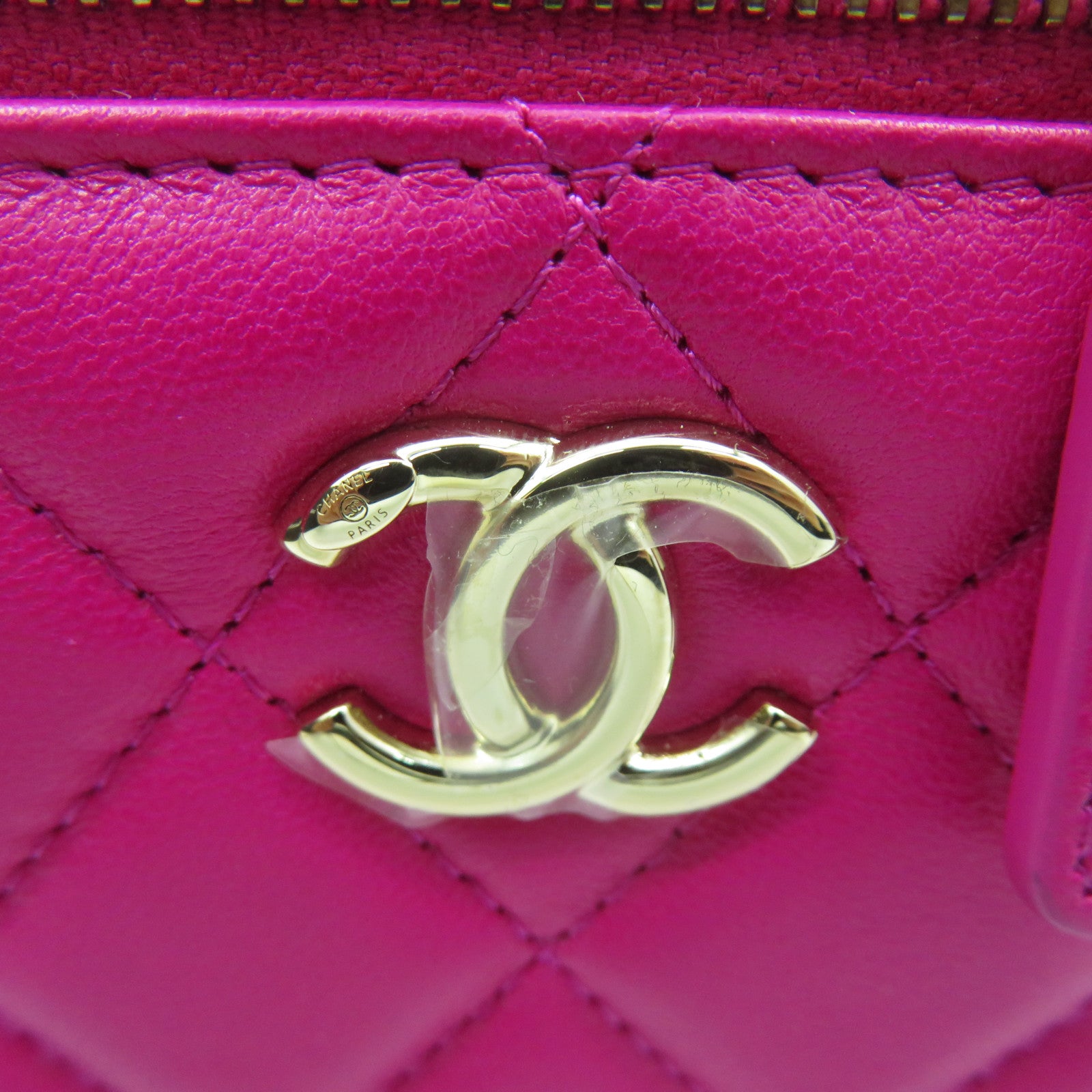 CHANEL 菱格羊皮皮革Small Vanity Chain 2Way Shoulder Bag金扣链带手挽肩背袋粉红色