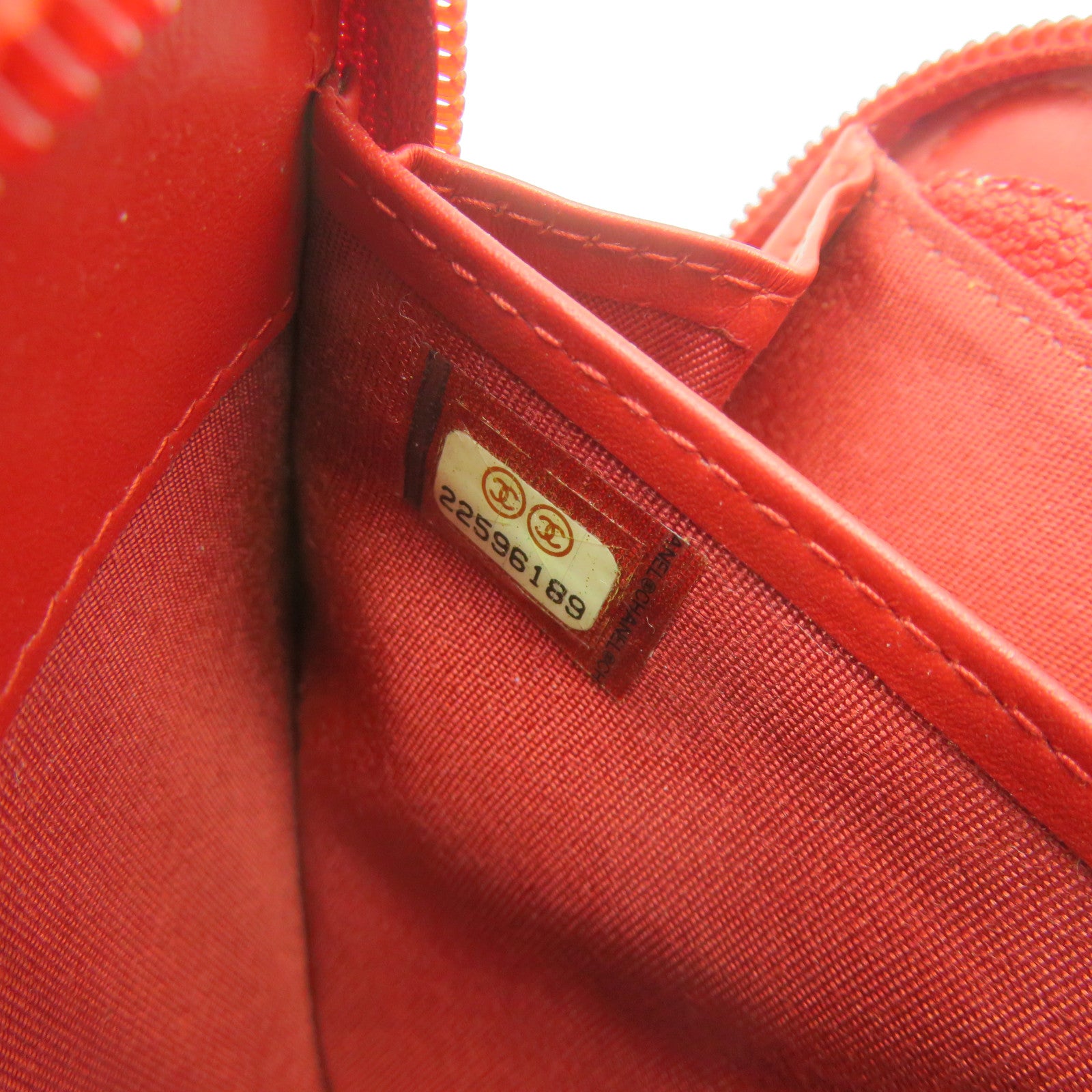 CHANEL 【激減優惠】Caviar皮革Zipper Long Wallet金扣拉鏈長錢包紅色