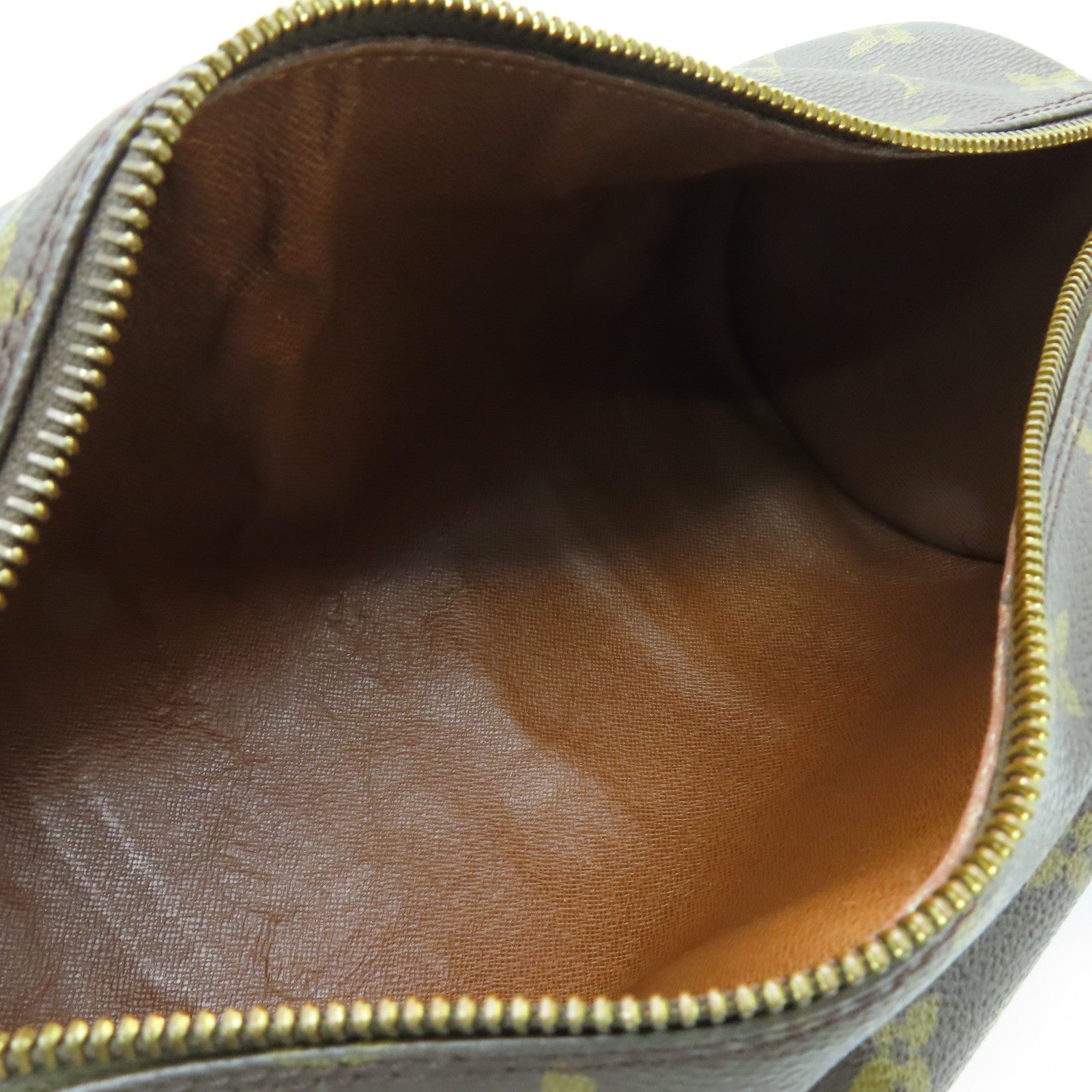 LOUIS VUITTON Monogram Papillon GM Gold Buckle Shoulder Bag Brown