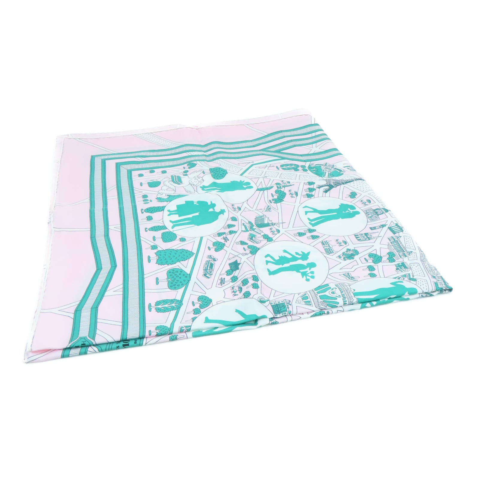 HERMES 丝质Scarf 90X90丝巾粉红色
