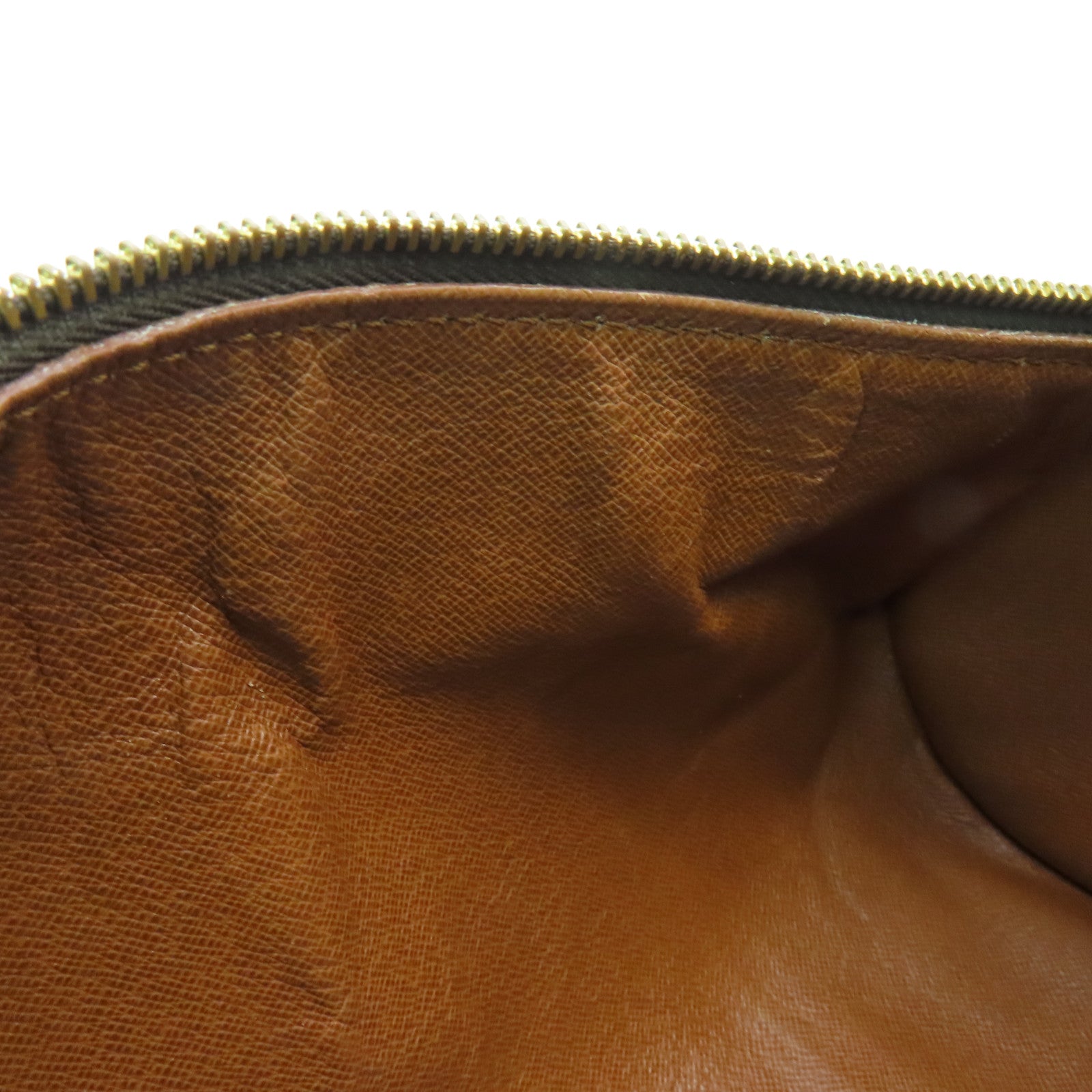 LOUIS VUITTON Monogram Papillon GM Gold Buckle Shoulder Bag Brown