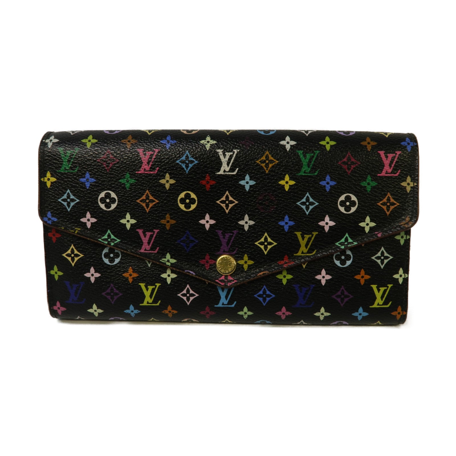 LOUIS VUITTON Monogram Multicolore Portefeuille Sarah Wallet金扣長錢包黑色/彩色