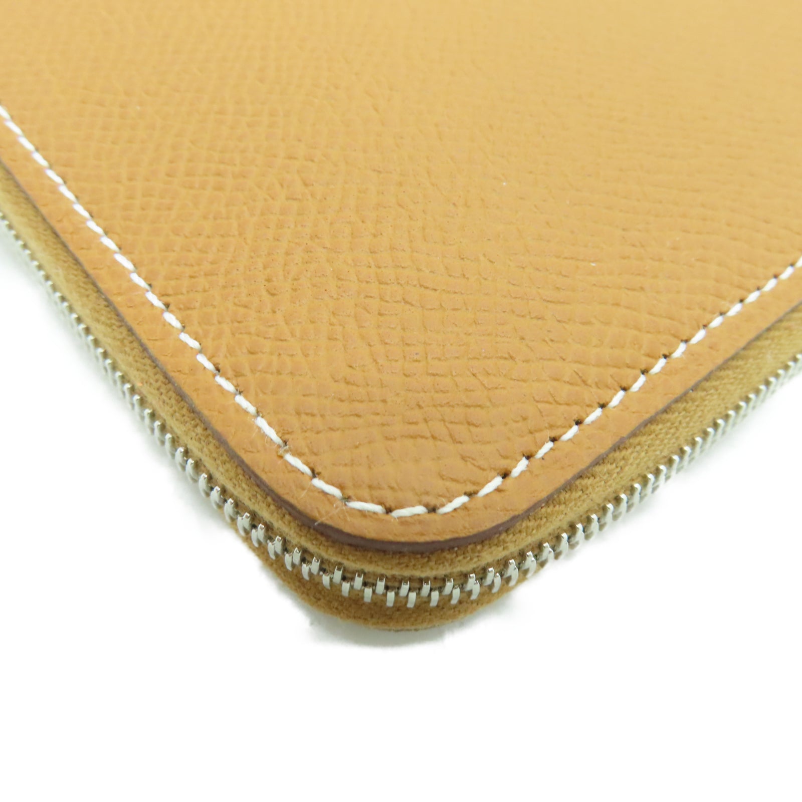 HERMES Veau Epsom皮革Silk'in Classique Long银扣长钱包棕色