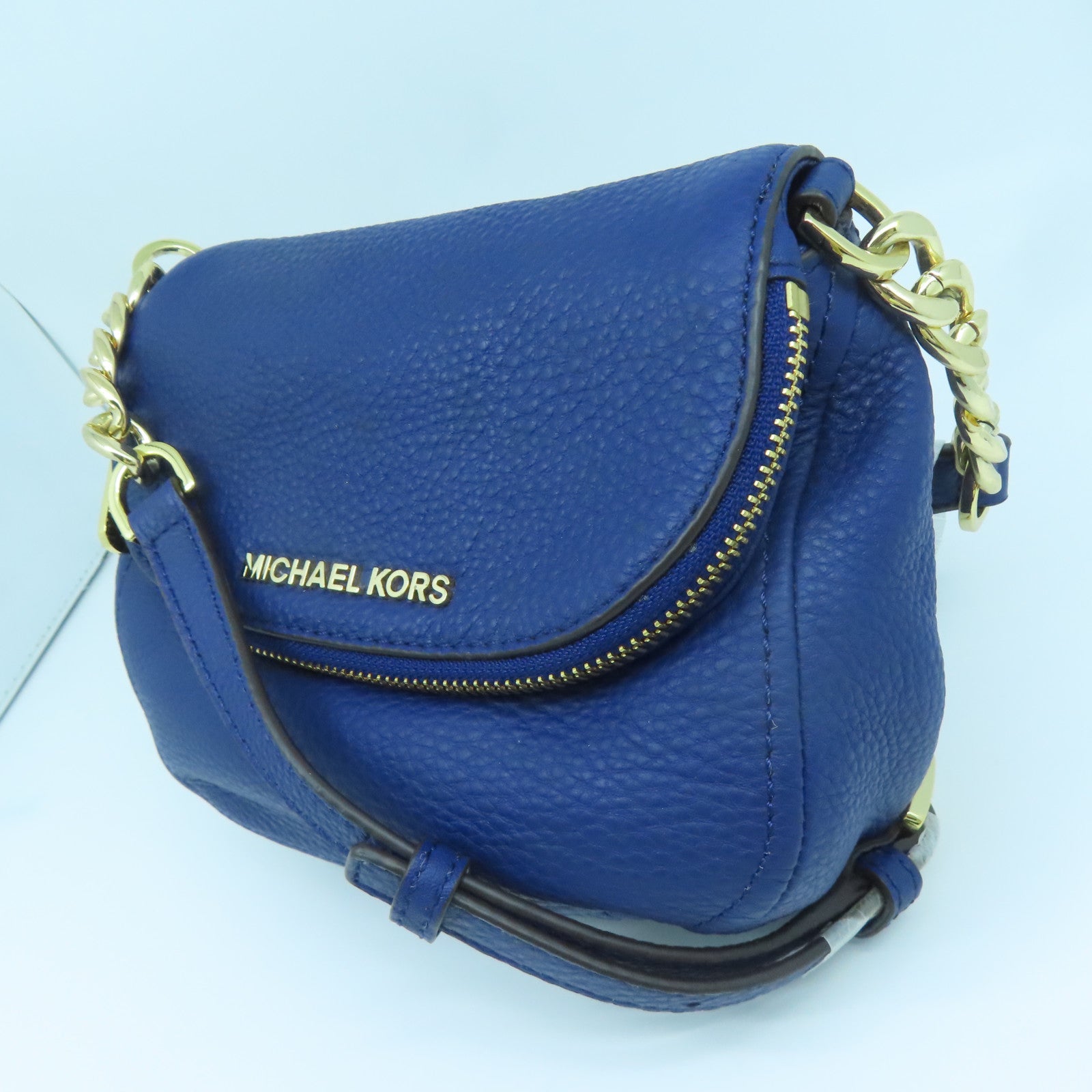 Michael Kors 牛皮皮革Shoulder Bag金扣肩背袋藍色