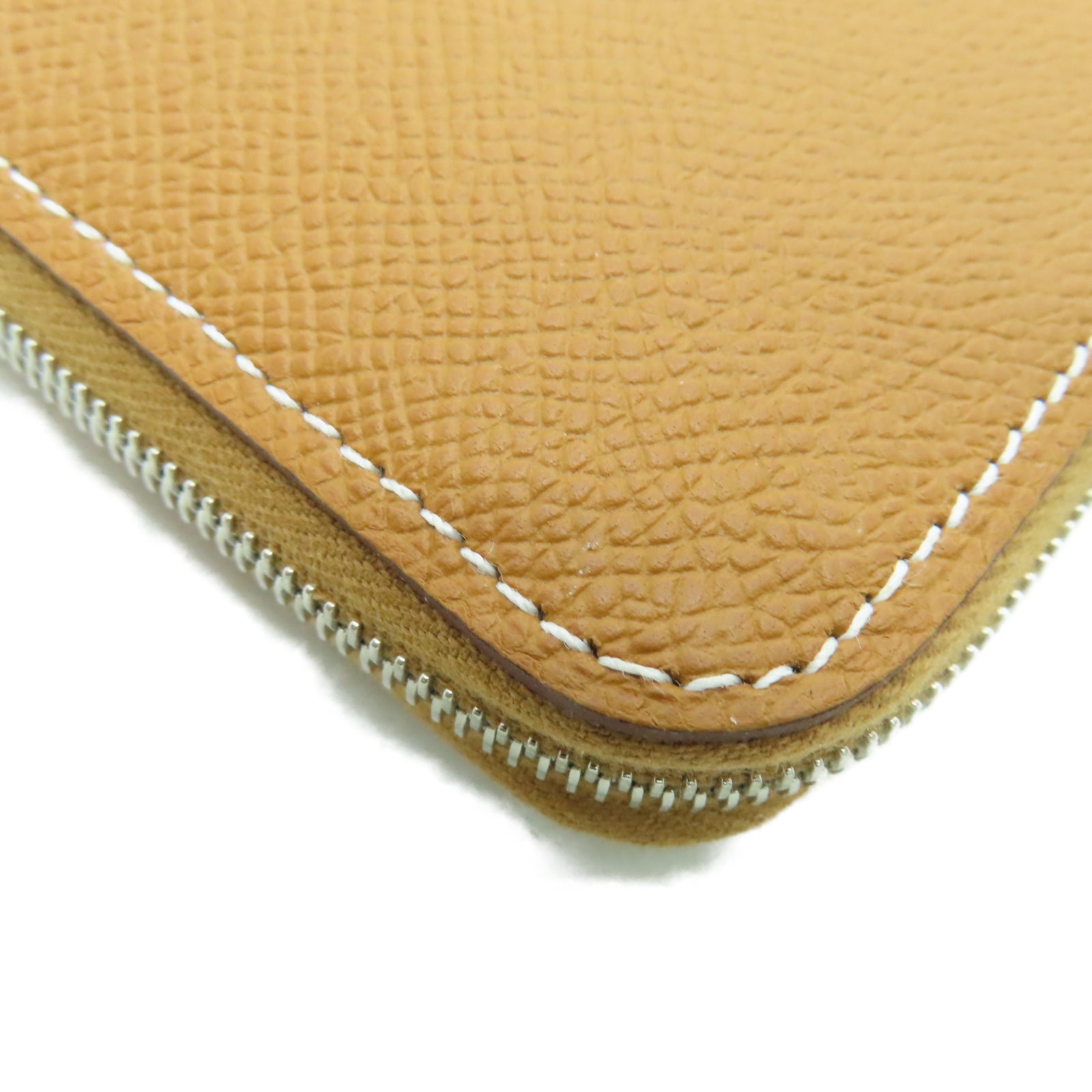 HERMES Veau Epsom皮革Silk'in Classique Long银扣长钱包棕色