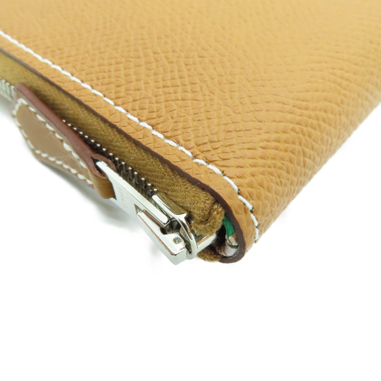 HERMES Veau Epsom皮革Silk'in Classique Long银扣长钱包棕色