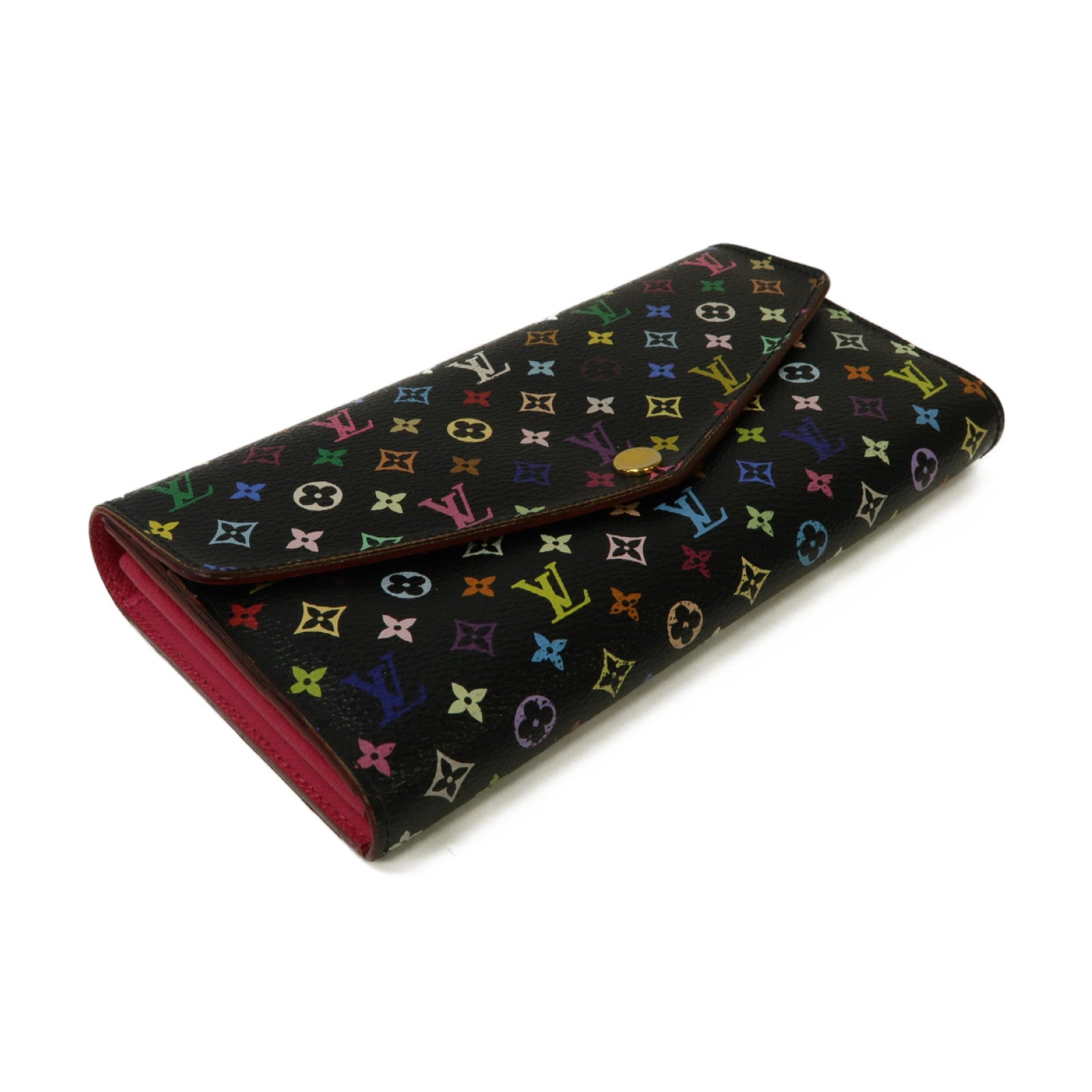 LOUIS VUITTON Monogram Multicolore Portefeuille Sarah Wallet金扣長錢包黑色/彩色