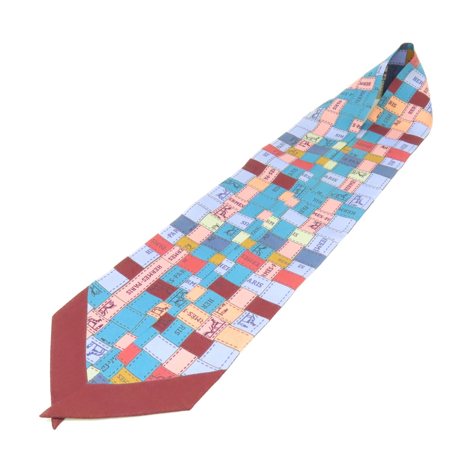 HERMES 【激減優惠】絲質Twilly Scarf絲巾藍色/啡色/粉紅色/彩色