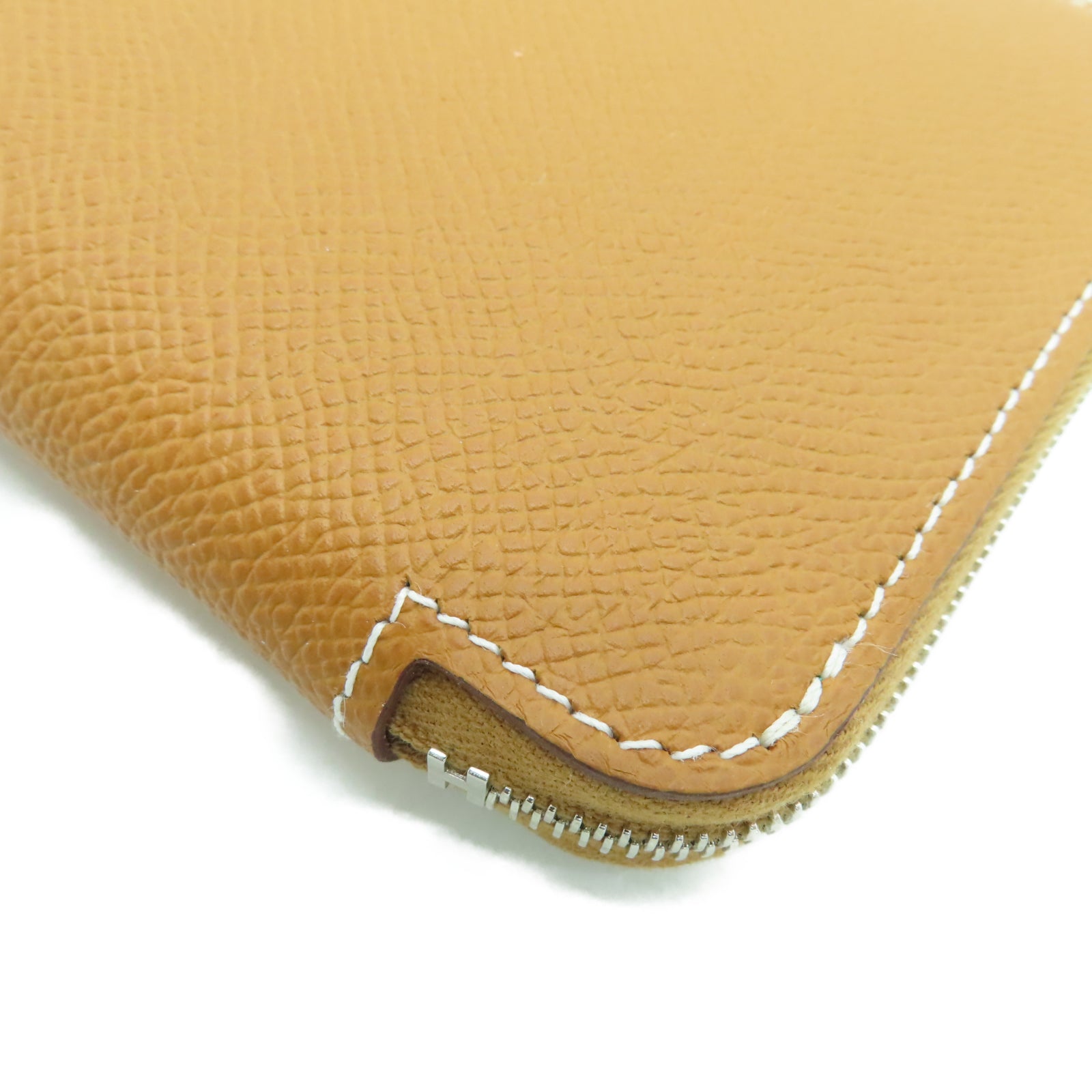 HERMES Veau Epsom皮革Silk'in Classique Long银扣长钱包棕色