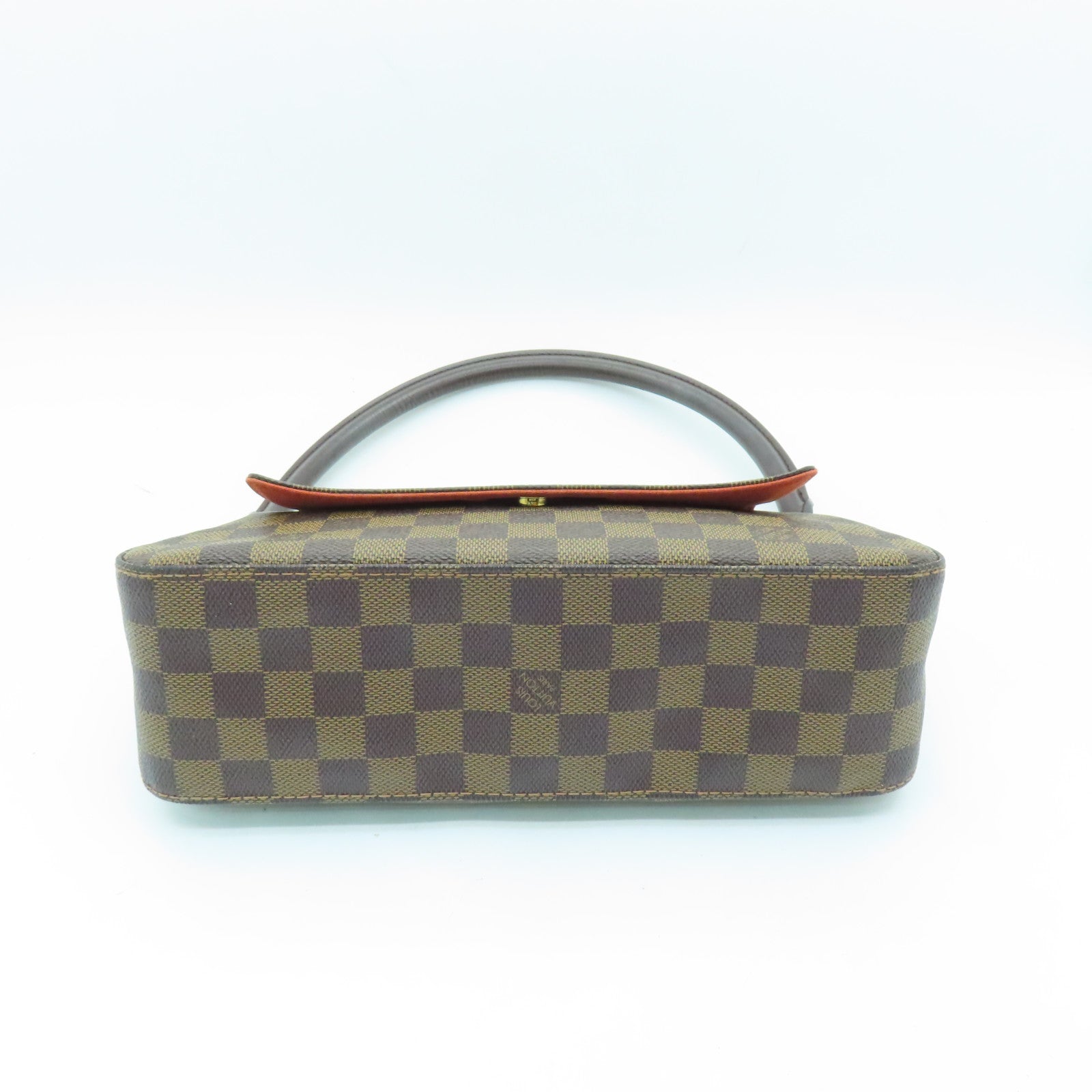 LOUIS VUITTON Damier Mini Looping金扣手挽袋/肩背袋啡色