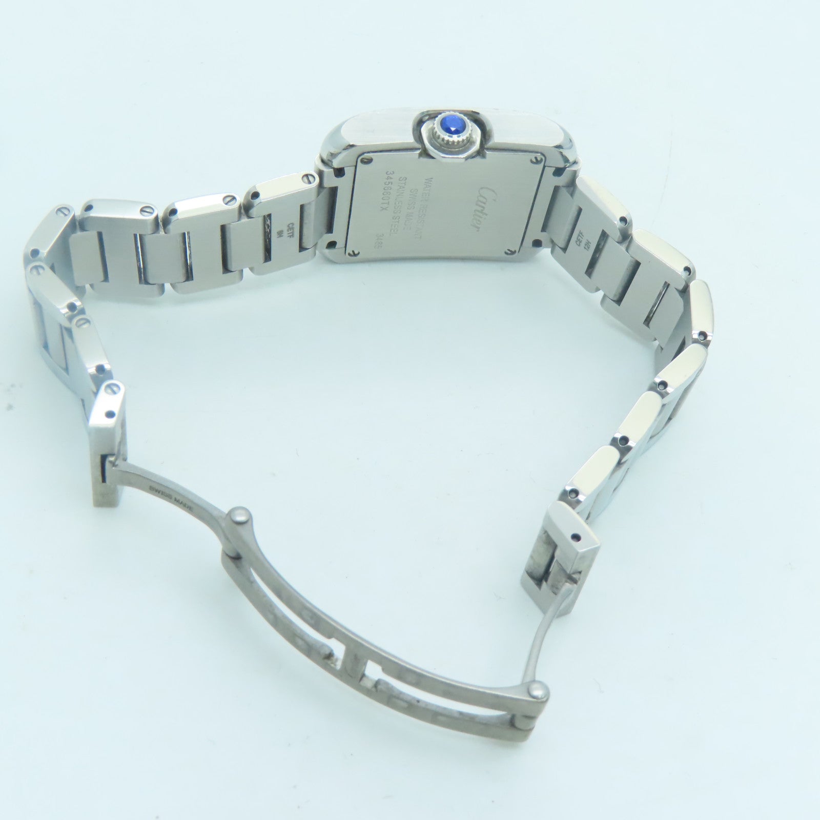 CARTIER Tank Anglaise不锈钢石英手表银色