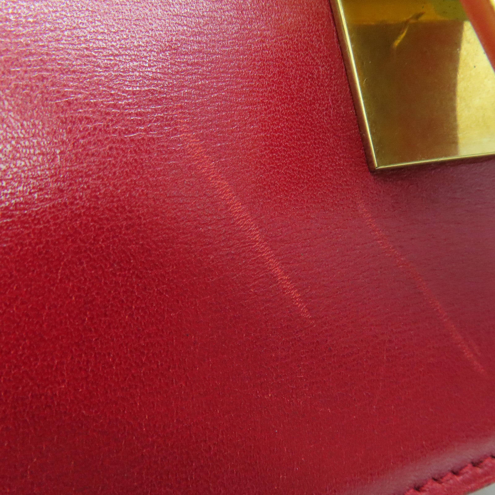 CELINE 【激減優惠】牛皮皮革Box Shoulder Bag金扣肩背袋紅色