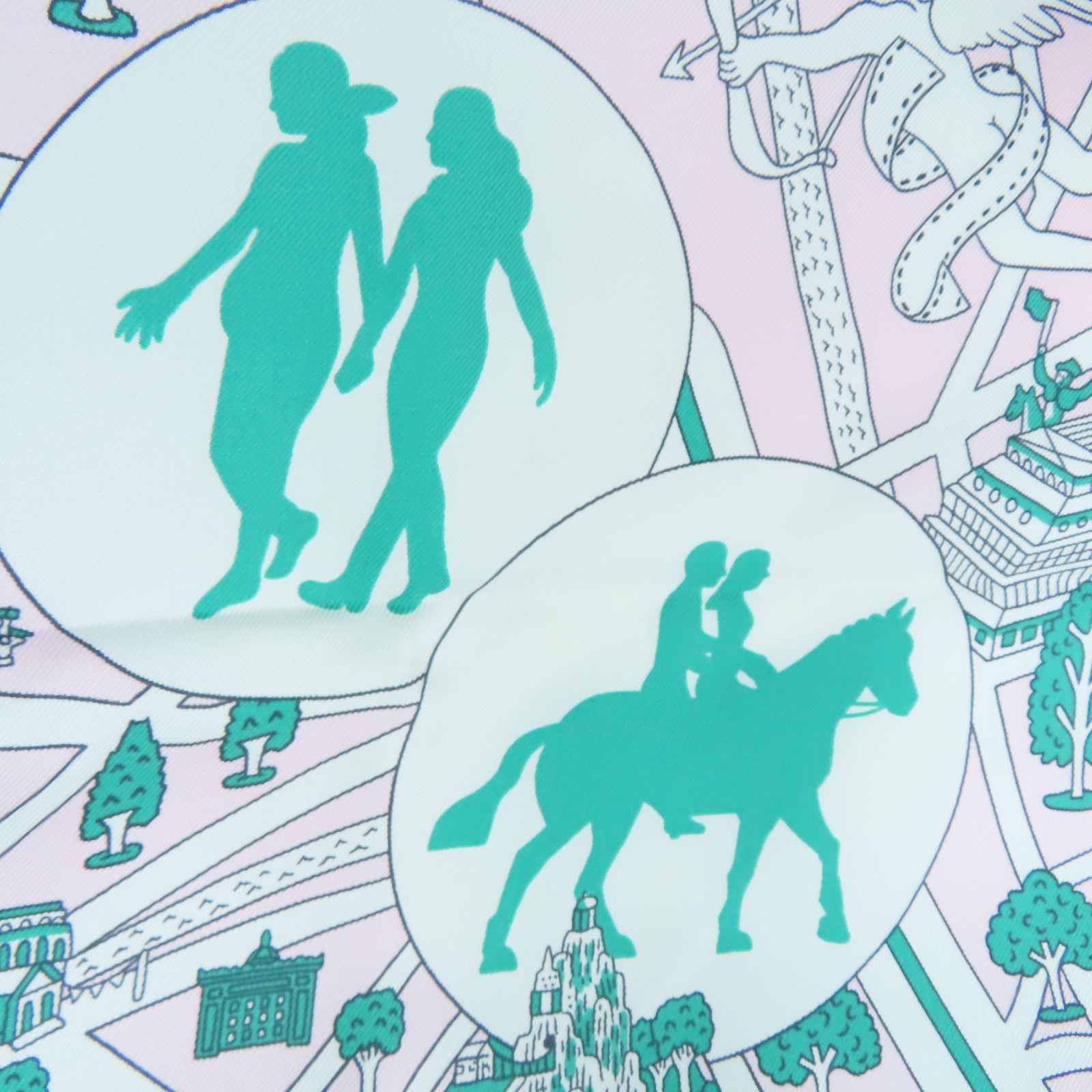 HERMES 丝质Scarf 90X90丝巾粉红色