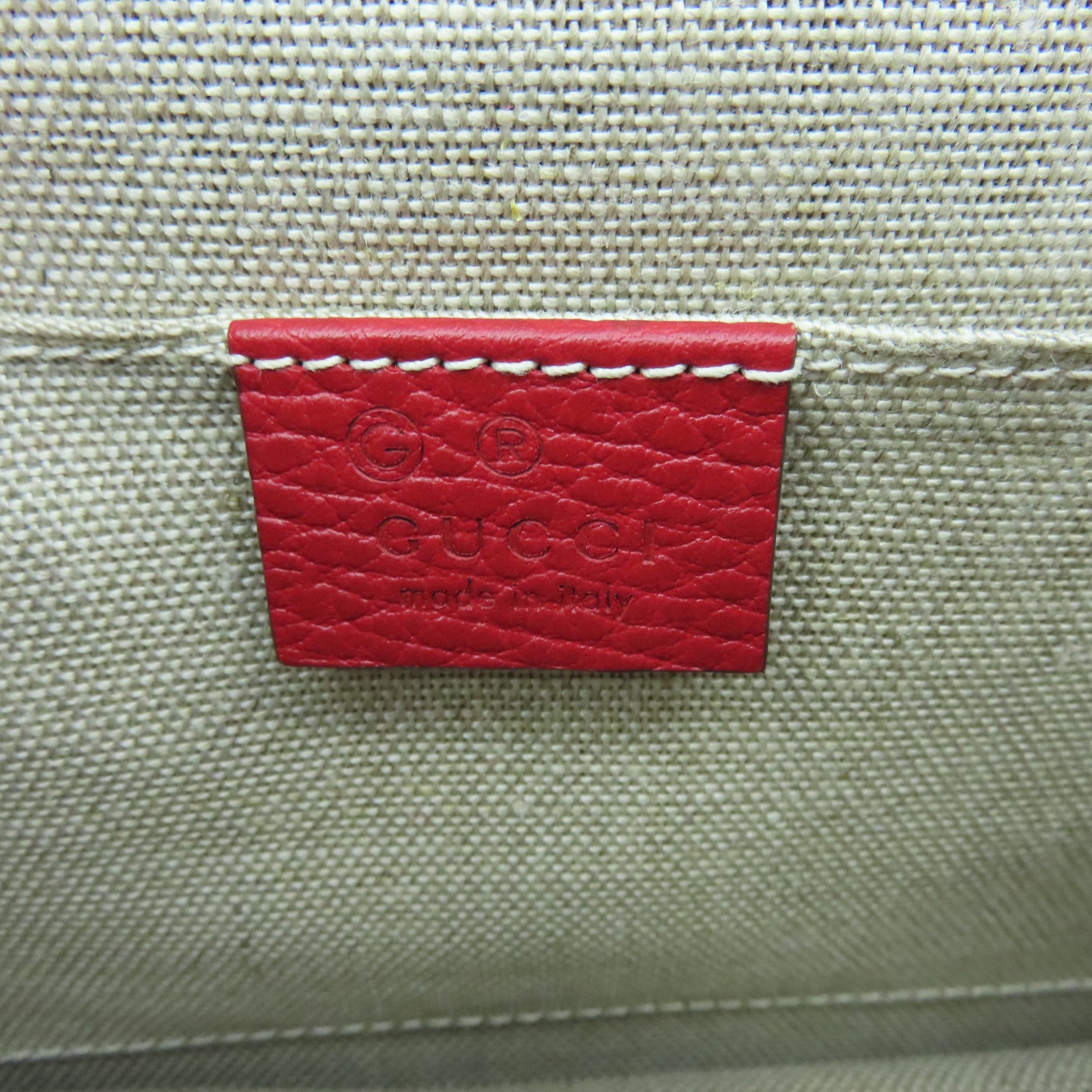 GUCCI 牛皮皮革Interlocking GG Bag金扣链带肩背袋红色