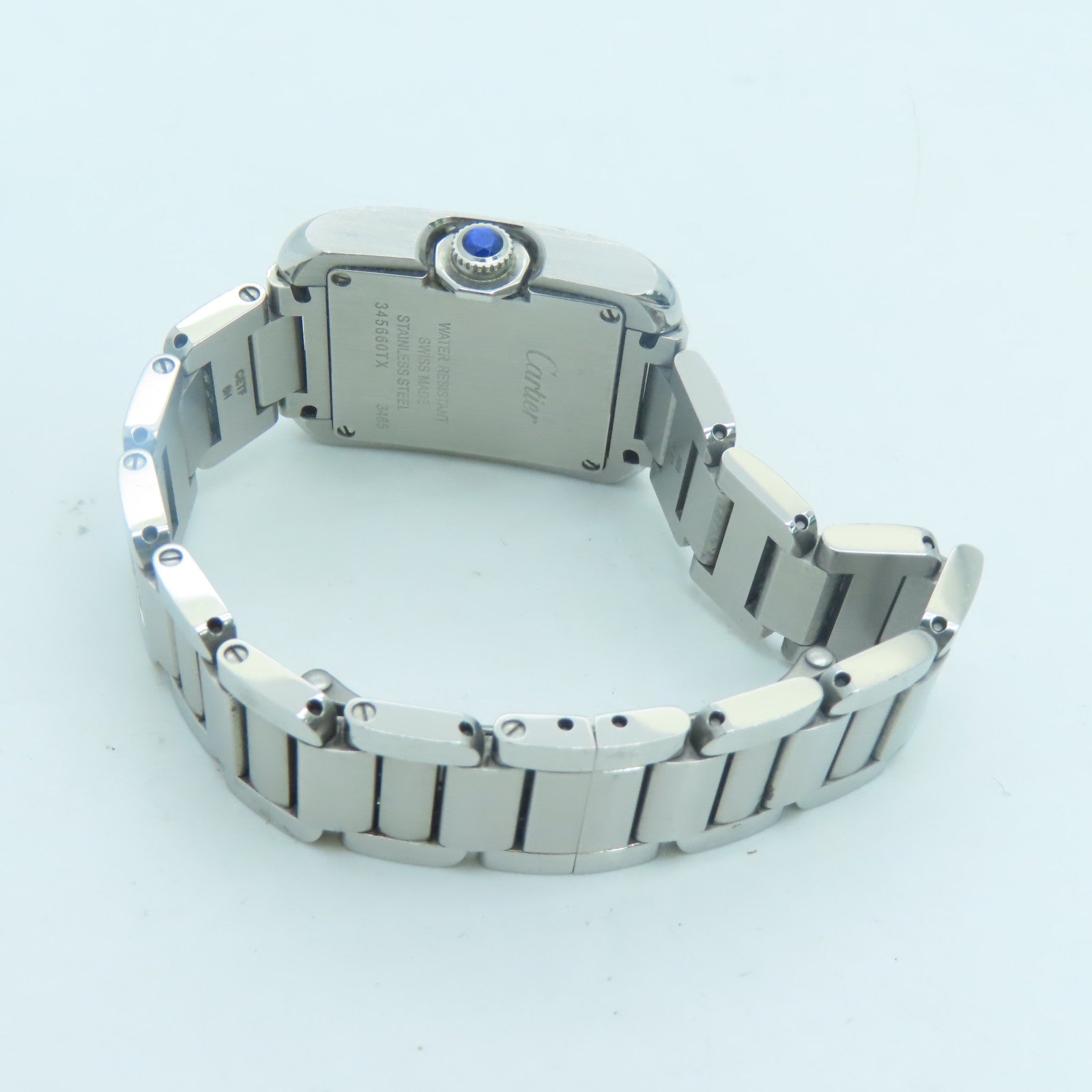 CARTIER Tank Anglaise不锈钢石英手表银色