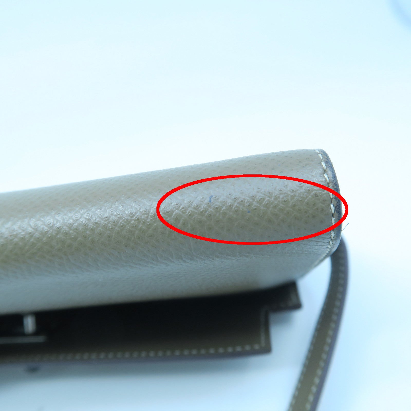 HERMES Epsom皮革Kelly Long Wallet銀扣長錢包大象灰