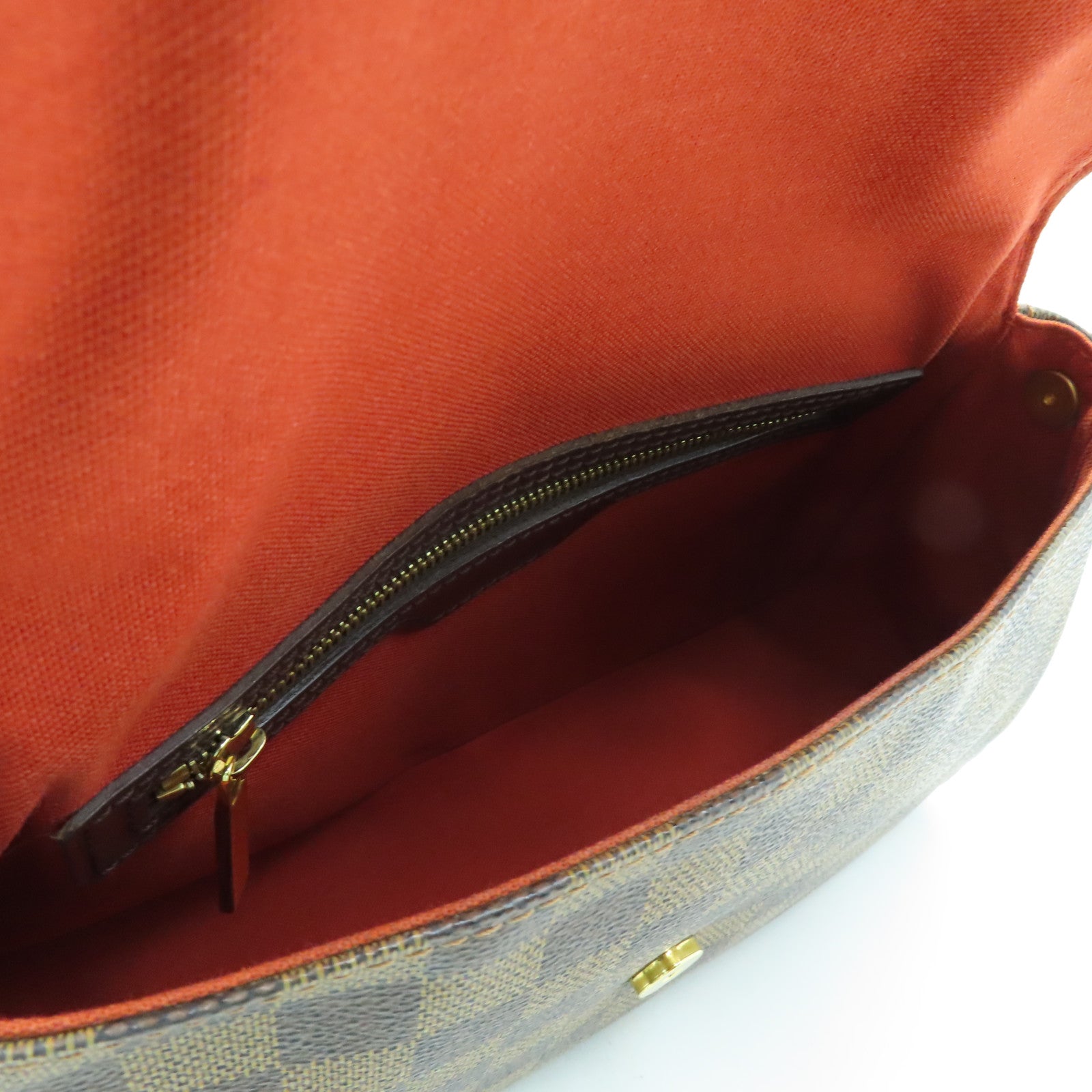 LOUIS VUITTON Damier Mini Looping金扣手挽袋/肩背袋啡色