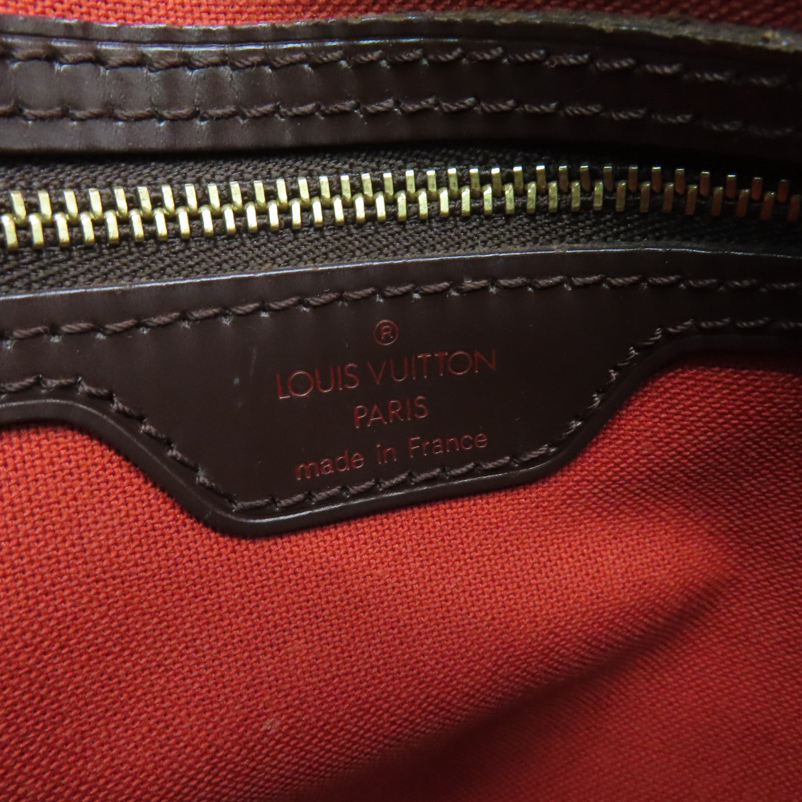 LOUIS VUITTON Damier Mini Looping金扣手挽袋/肩背袋啡色