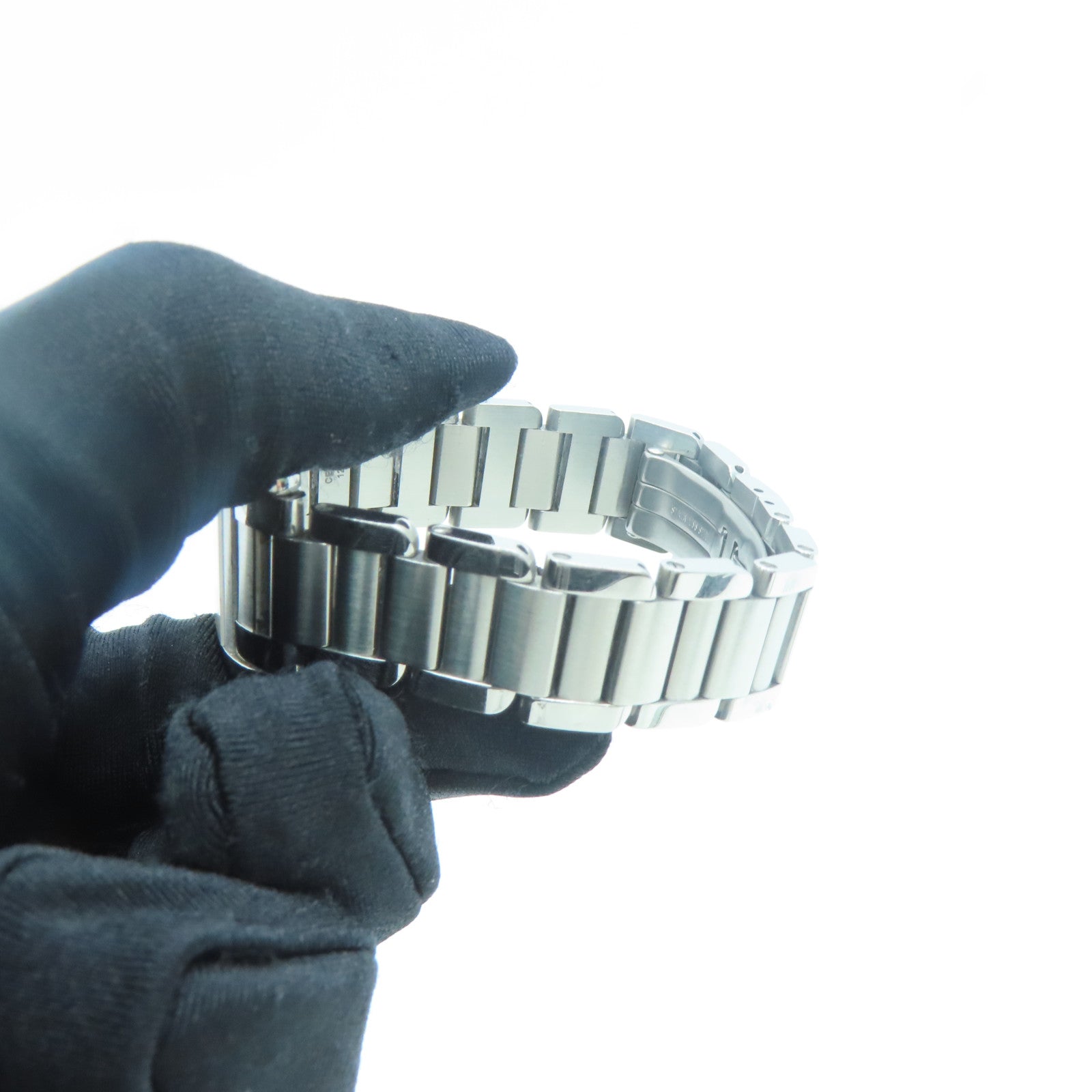 CARTIER Tank Anglaise不锈钢石英手表银色
