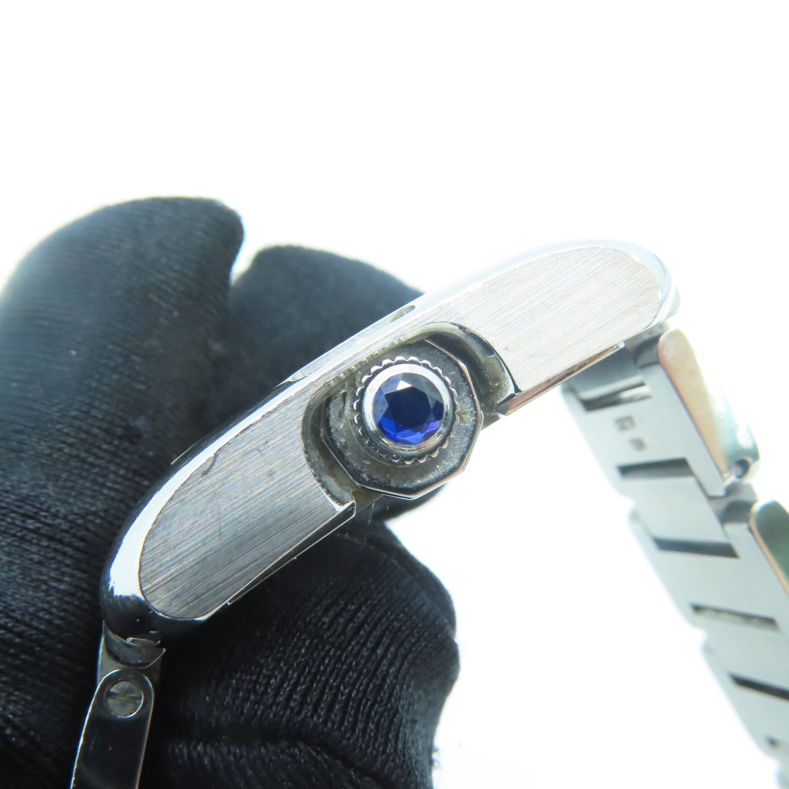CARTIER Tank Anglaise不锈钢石英手表银色
