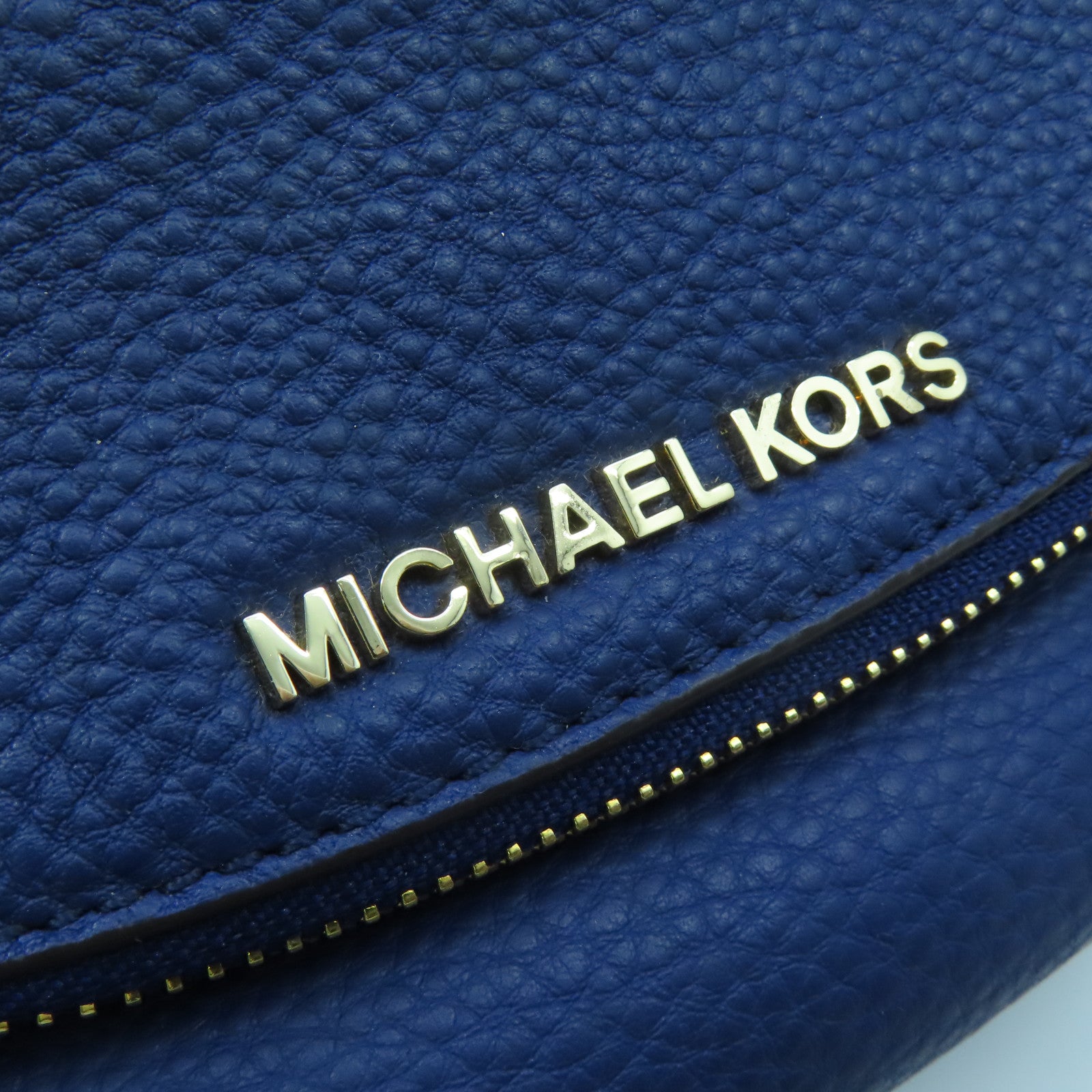 Michael Kors 牛皮皮革Shoulder Bag金扣肩背袋藍色