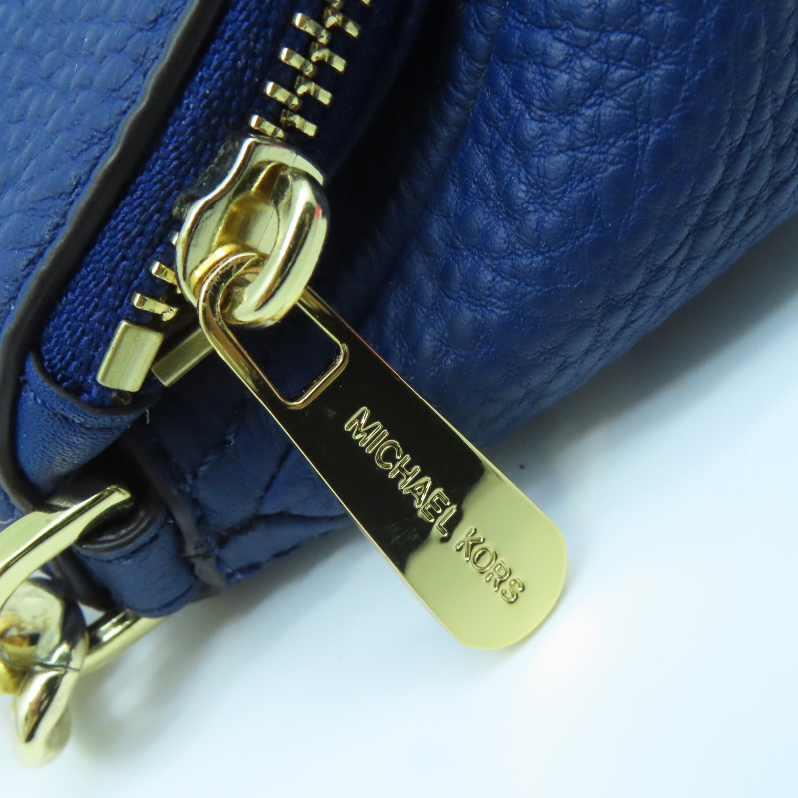 Michael Kors 牛皮皮革Shoulder Bag金扣肩背袋藍色