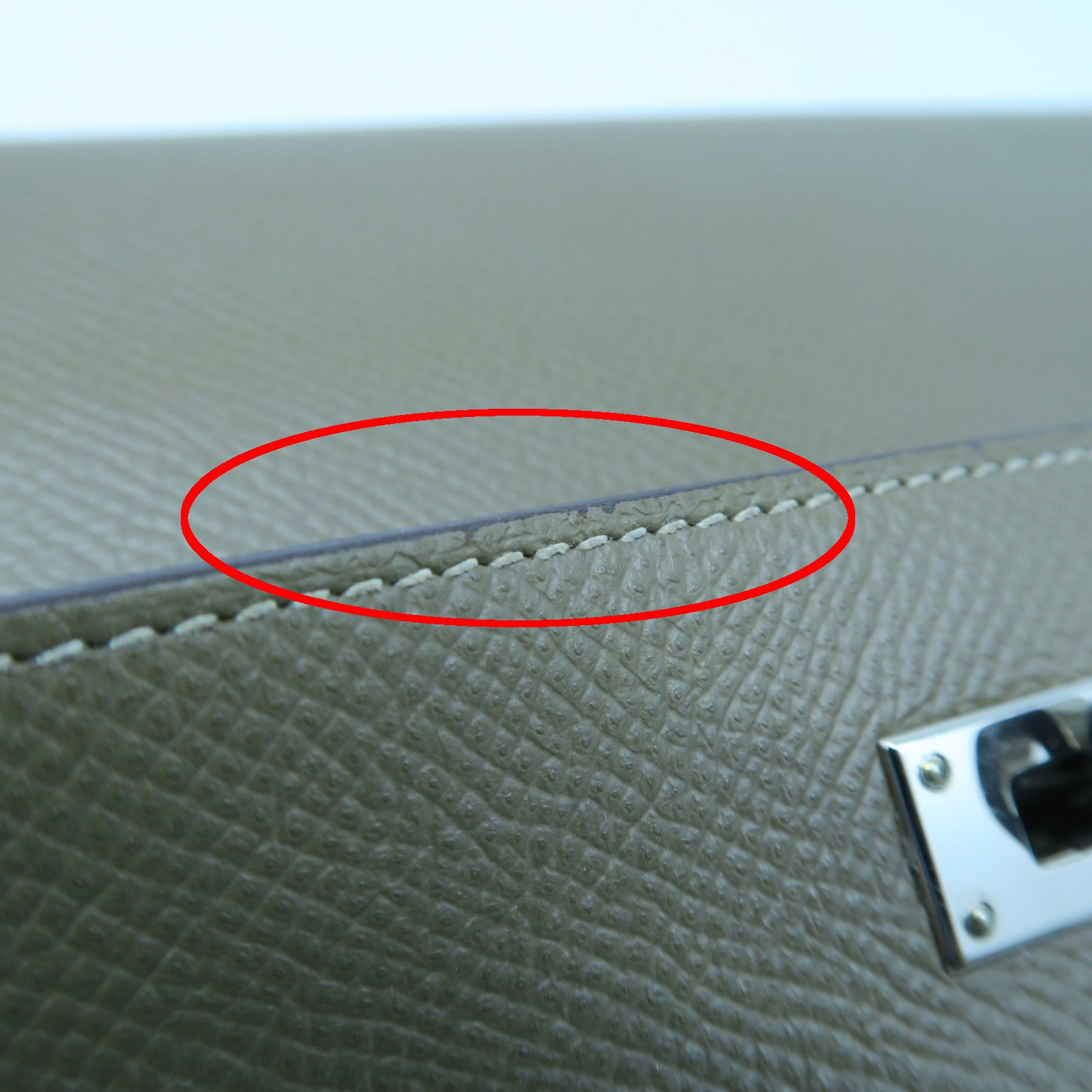 HERMES Epsom皮革Kelly Long Wallet銀扣長錢包大象灰