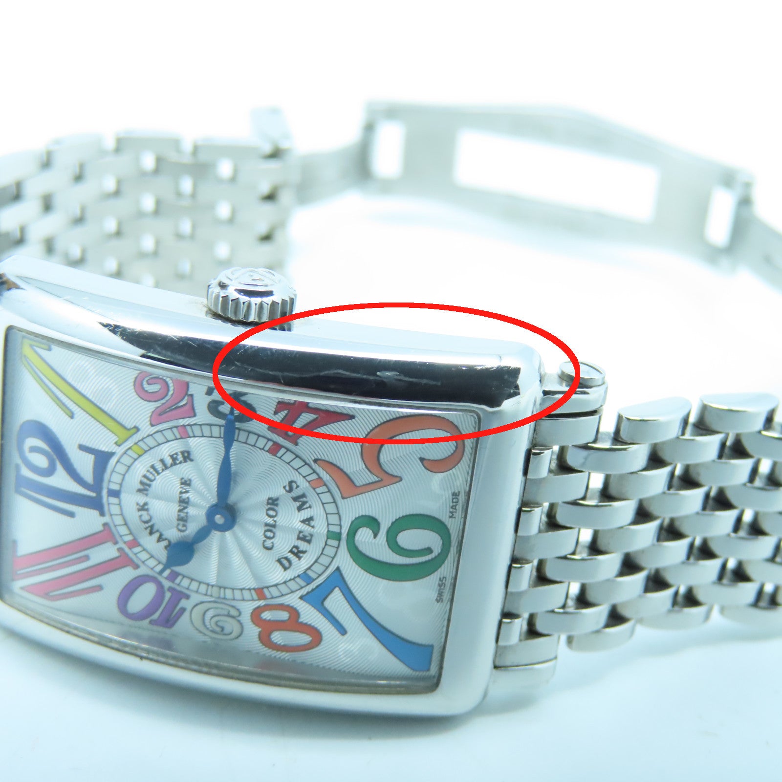 FRANCK MULLER Color Dreams不鏽鋼手錶石英機芯白色彩色