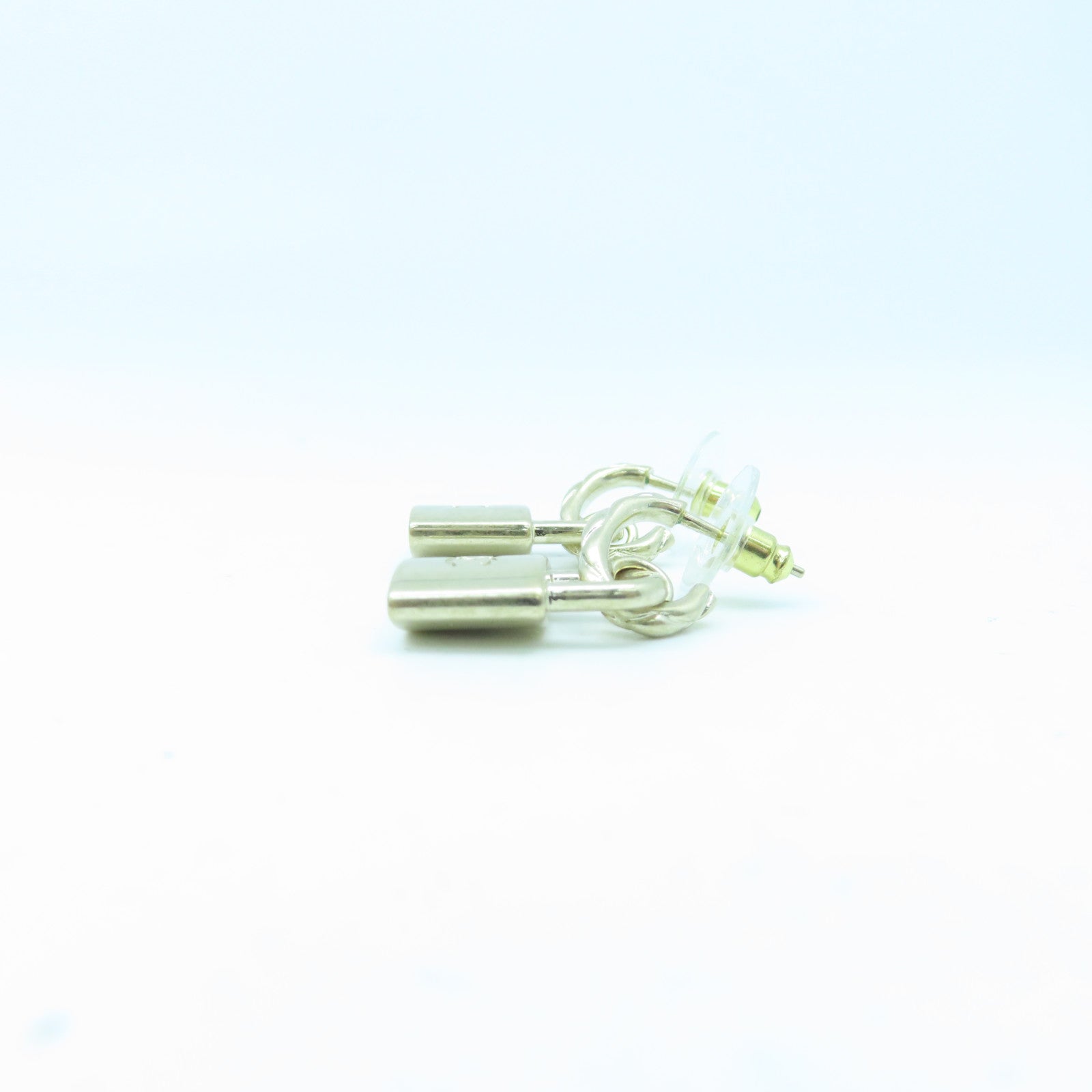 CHANEL metal Padlock Earrings gold earrings