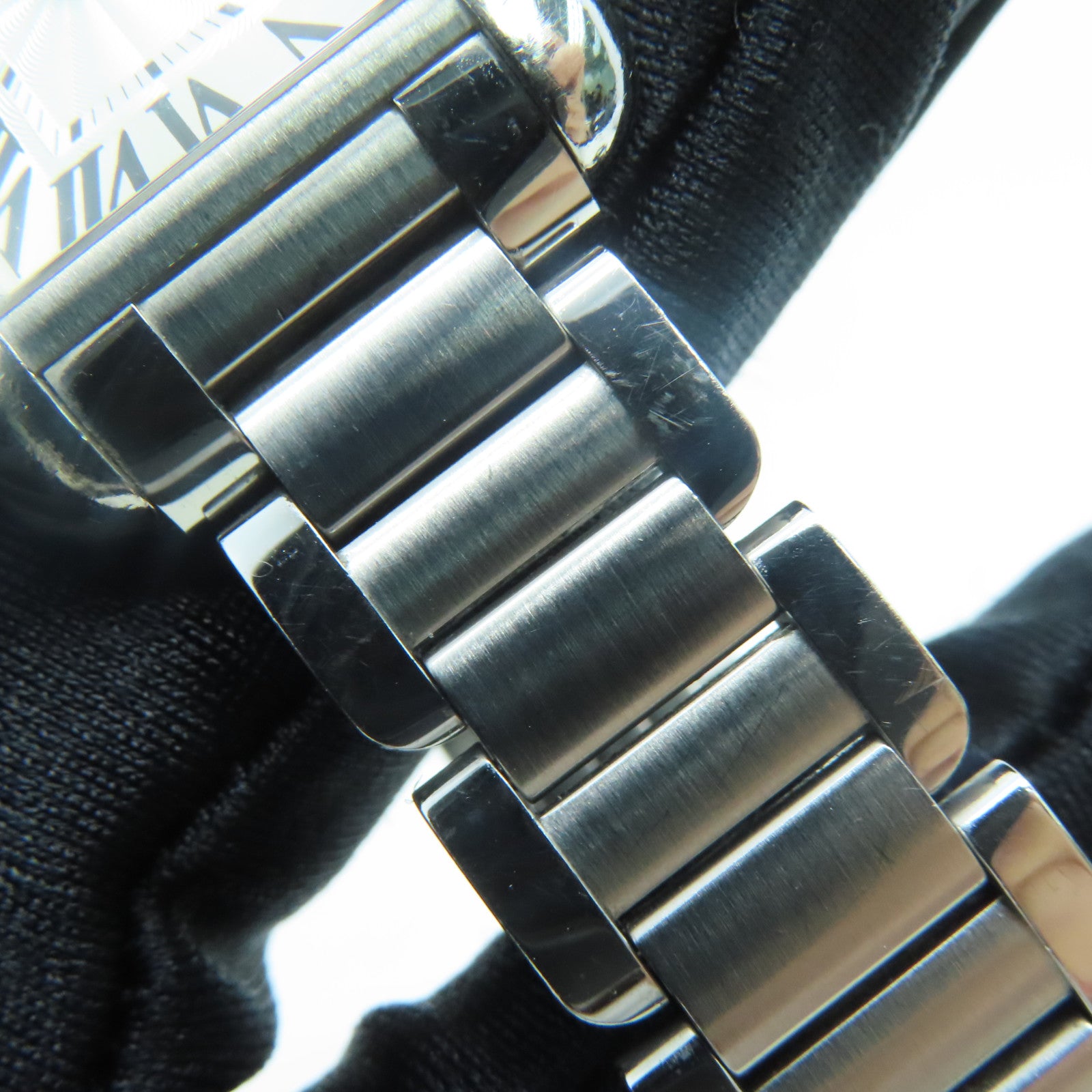 CARTIER Tank Anglaise不锈钢石英手表银色
