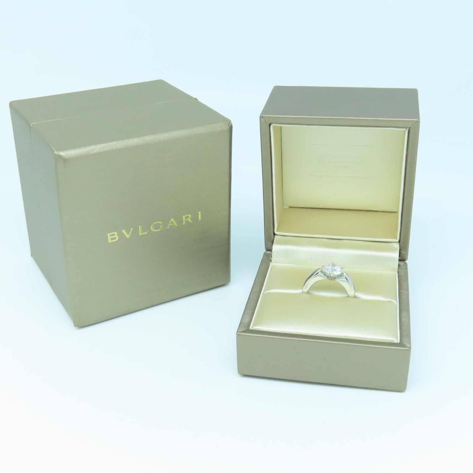 BVLGARI PT950 Platinum Dedicata A Venezia Ring 1.51ct Diamond Ring US#4.25