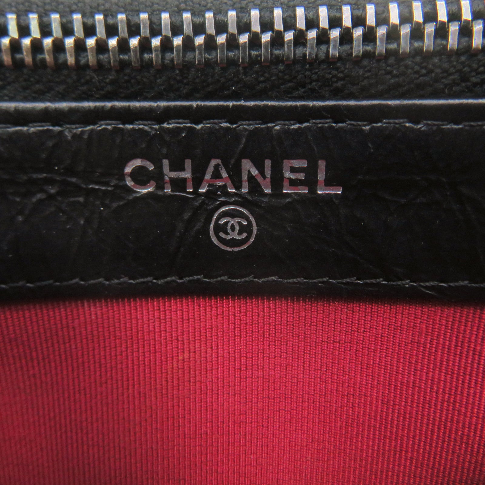 CHANEL 菱格牛皮皮革Cluch With Chain Shoulder Bag金扣链带肩背袋黑色