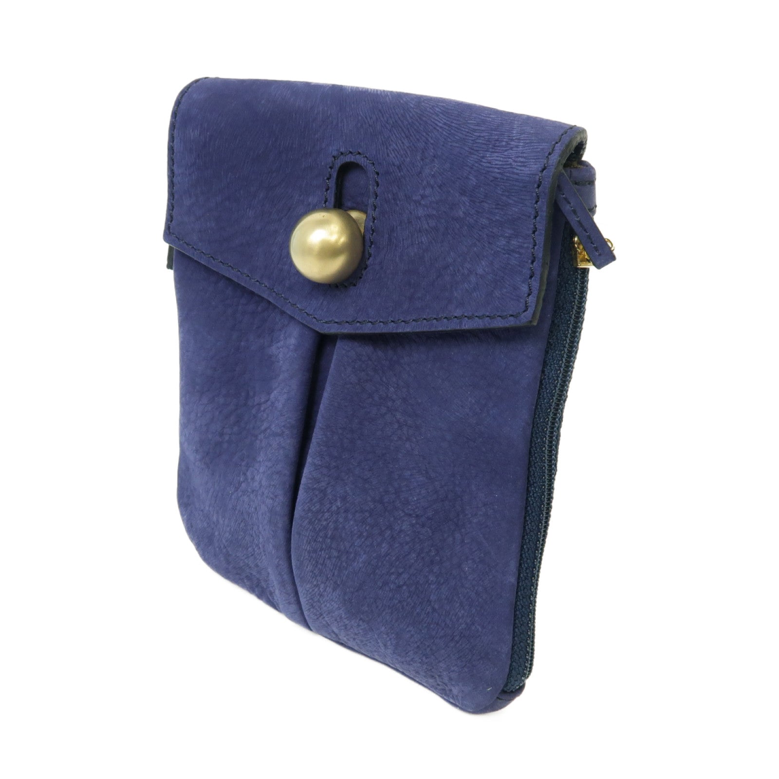 FENDI 麂皮皮革Waist Bag金扣腰包藍色