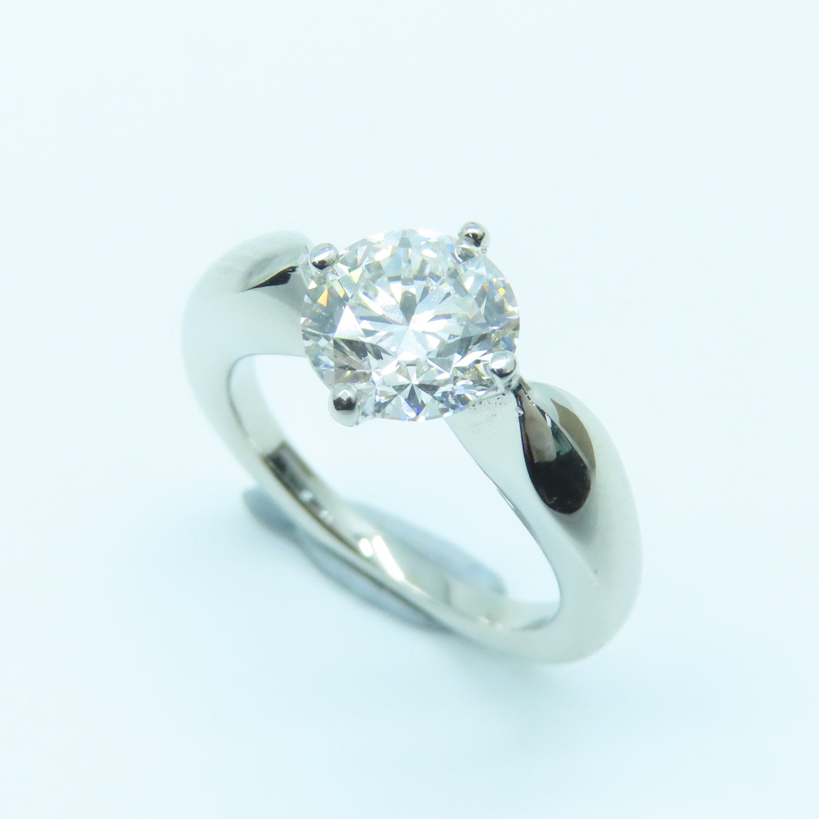 BVLGARI PT950 Platinum Dedicata A Venezia Ring 1.51ct Diamond Ring US#4.25