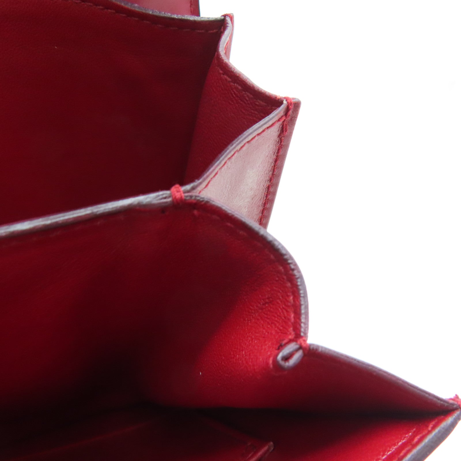 CELINE 【激減優惠】牛皮皮革Box Shoulder Bag金扣肩背袋紅色