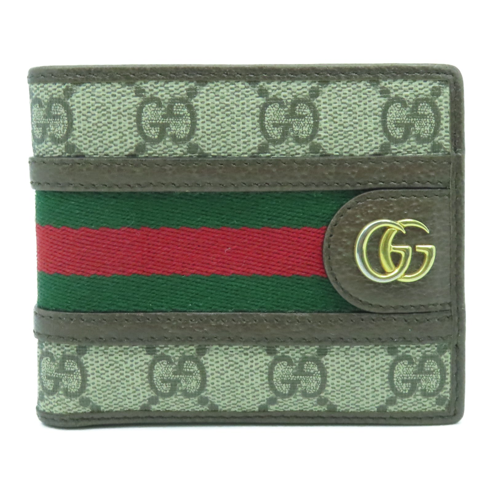 GUCCI 塗層帆布Wallet金扣錢包啡色