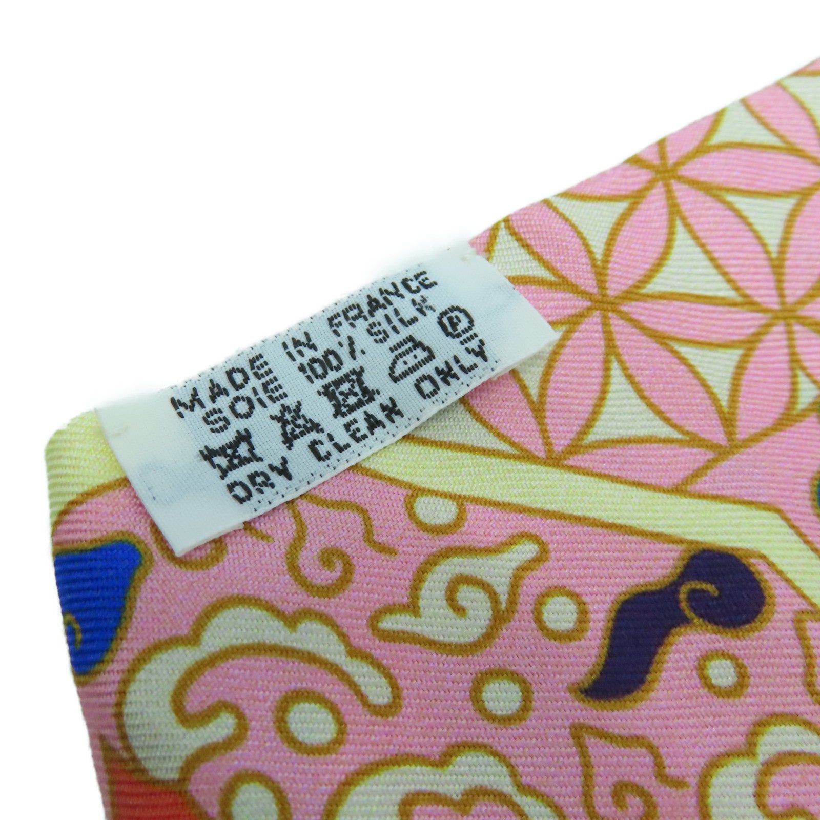HERMES 【激減優惠】絲質Twilly Scarf絲巾粉紅色/橙色