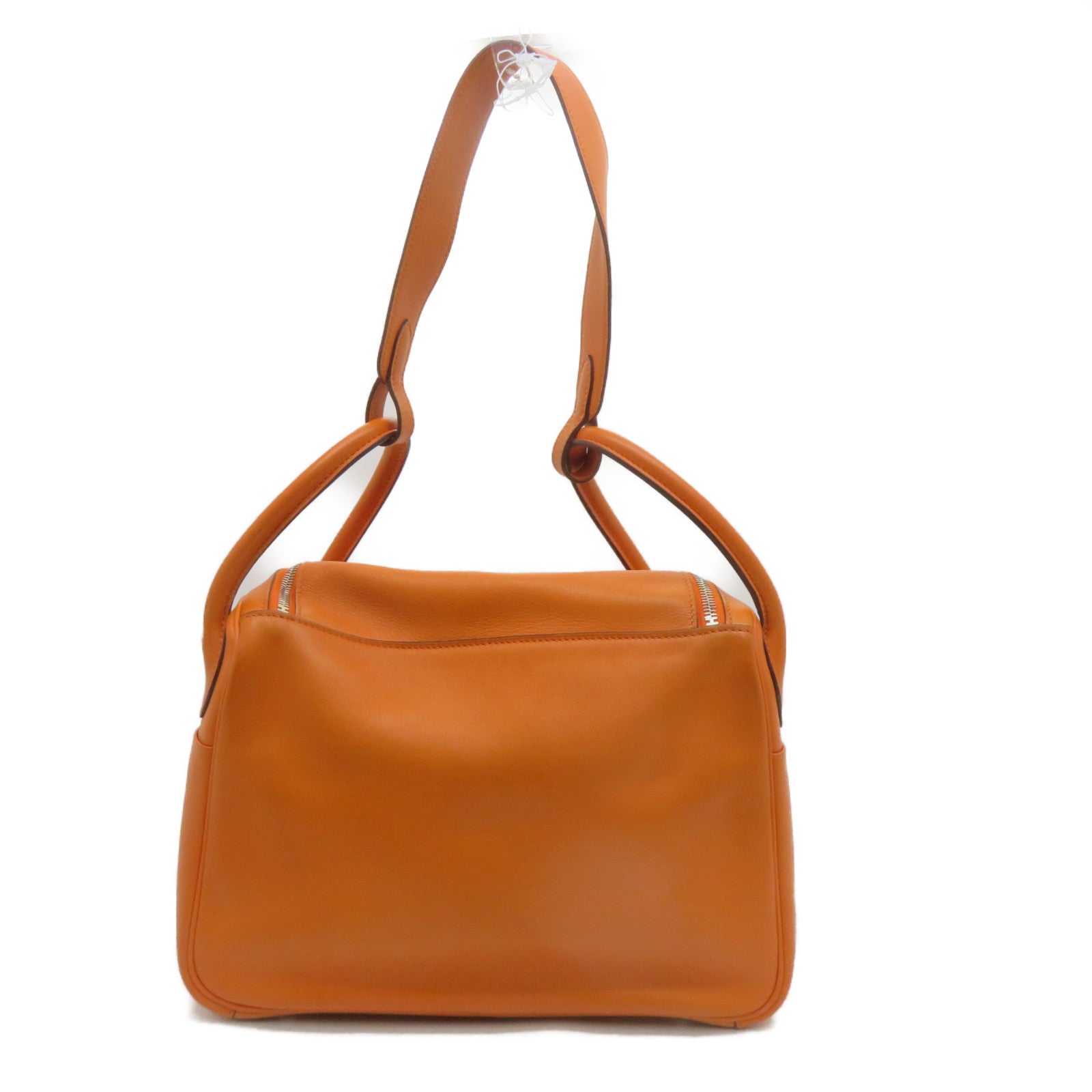 HERMES Swift皮革Lindy 30银扣肩背袋Orange橙色