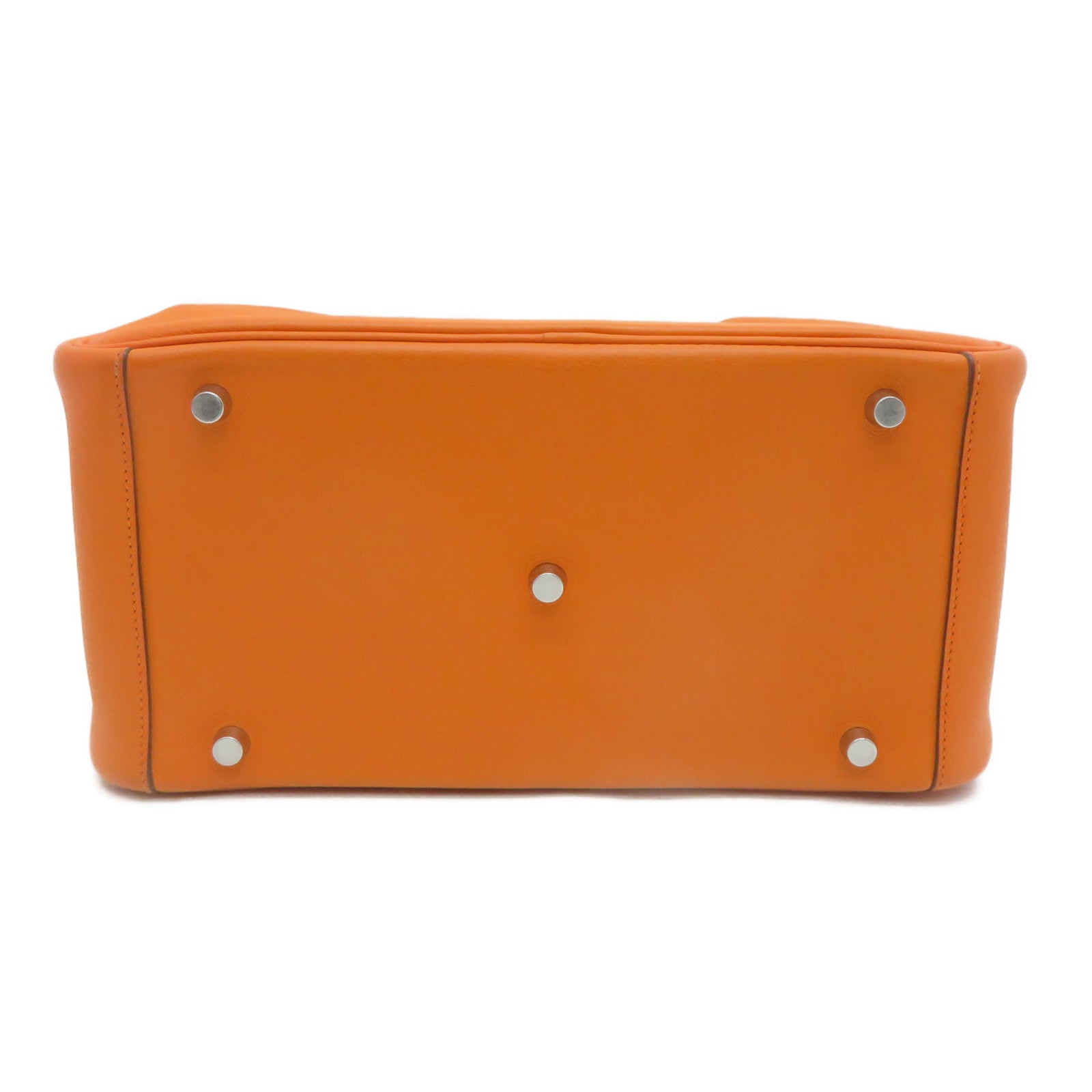 HERMES Swift皮革Lindy 30银扣肩背袋Orange橙色
