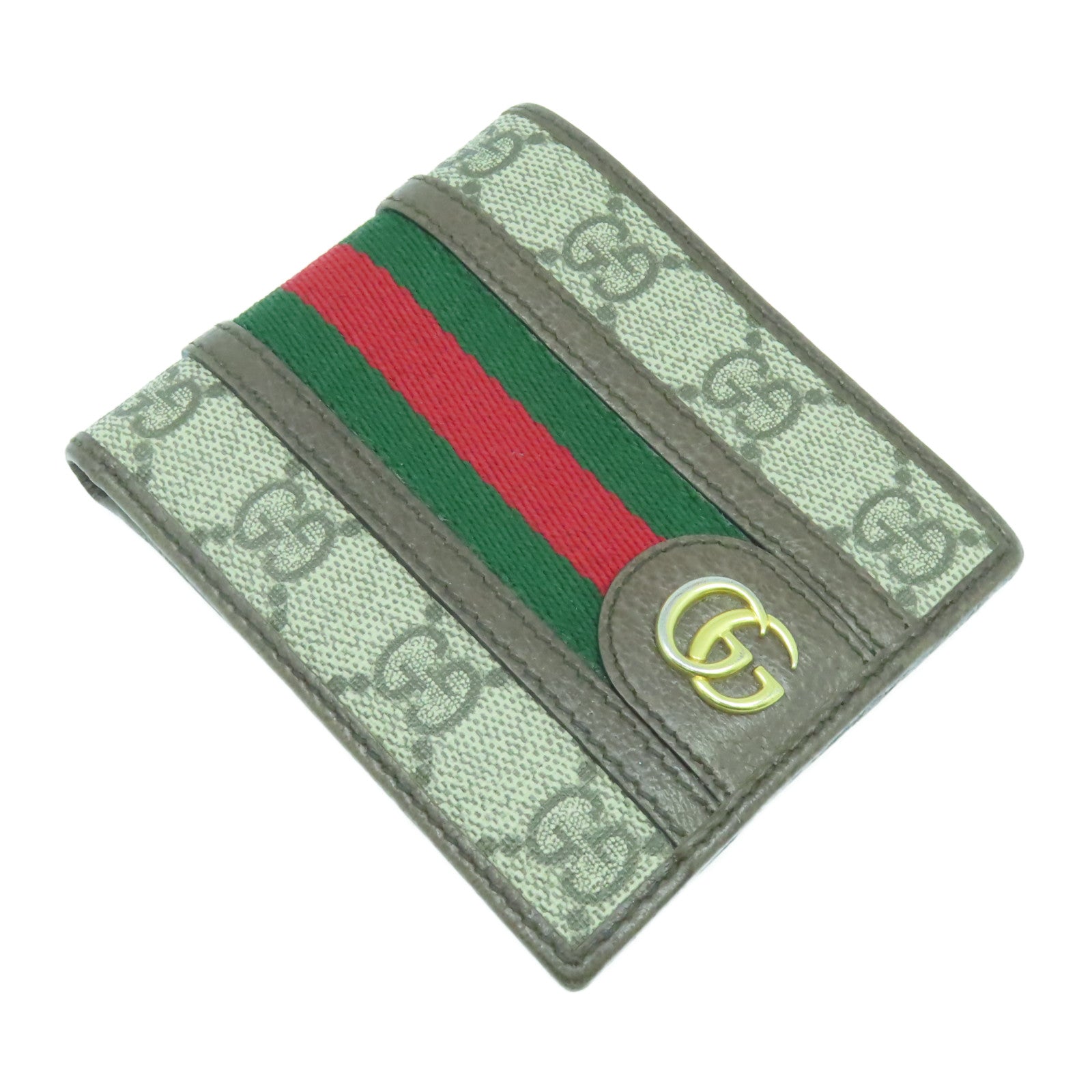 GUCCI 塗層帆布Wallet金扣錢包啡色