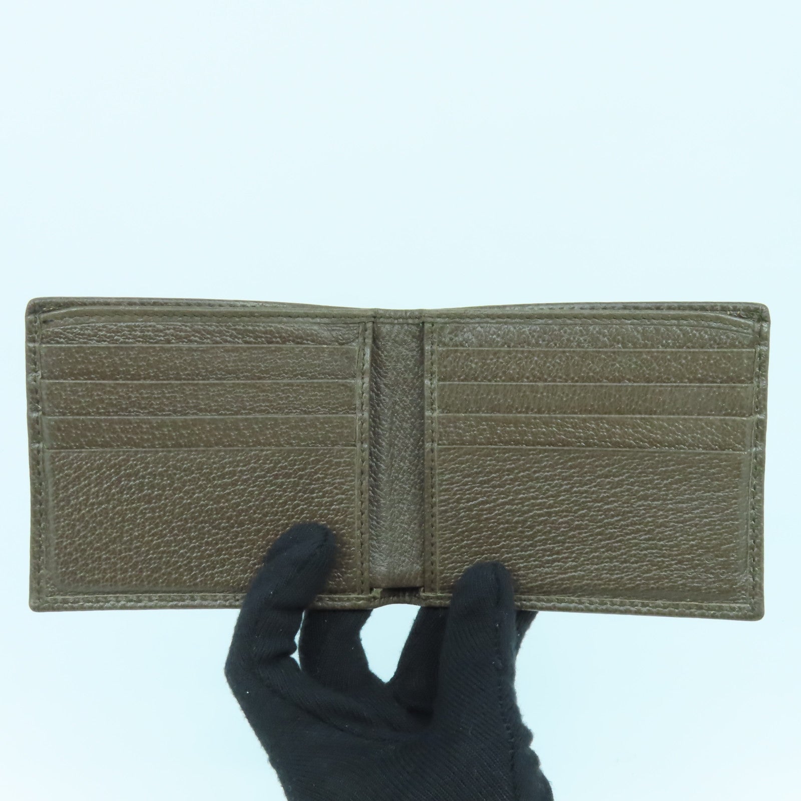GUCCI 塗層帆布Wallet金扣錢包啡色